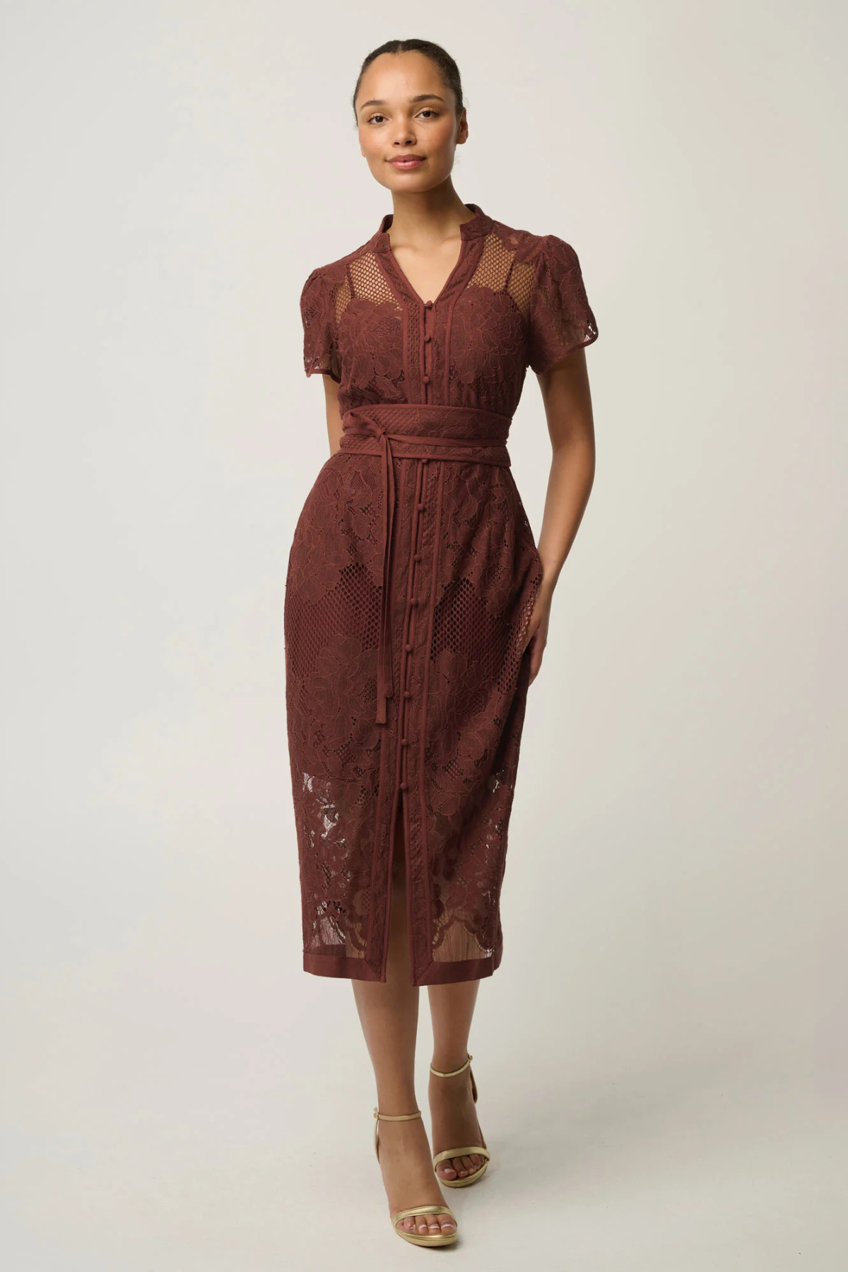 Solene Lace Dress Rosewood