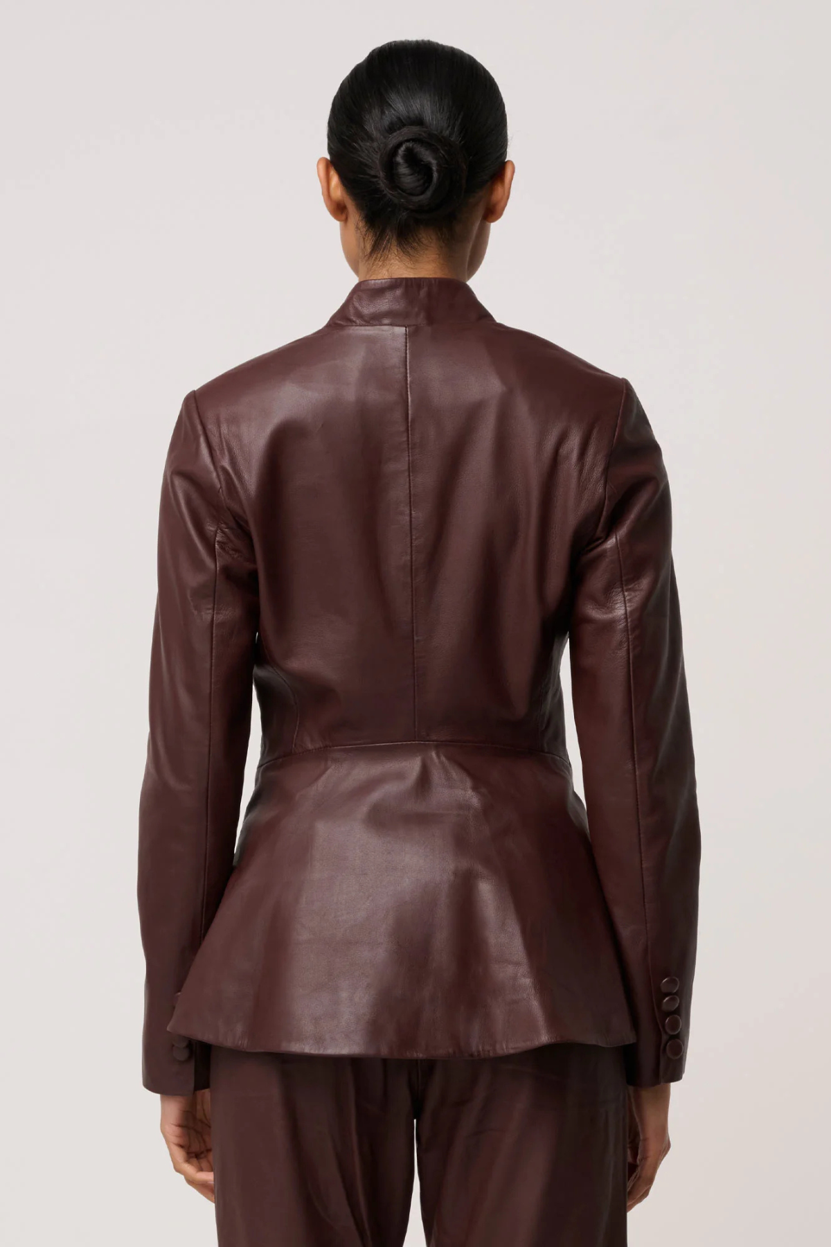 Calypso Leather Blazer Oxblood