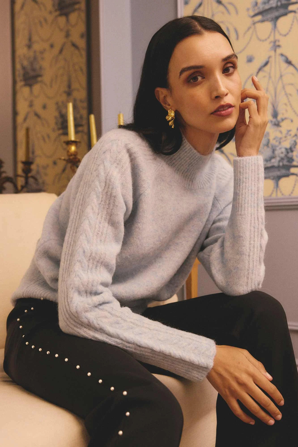 Savanna Alpaca Sweater Blue Frost
