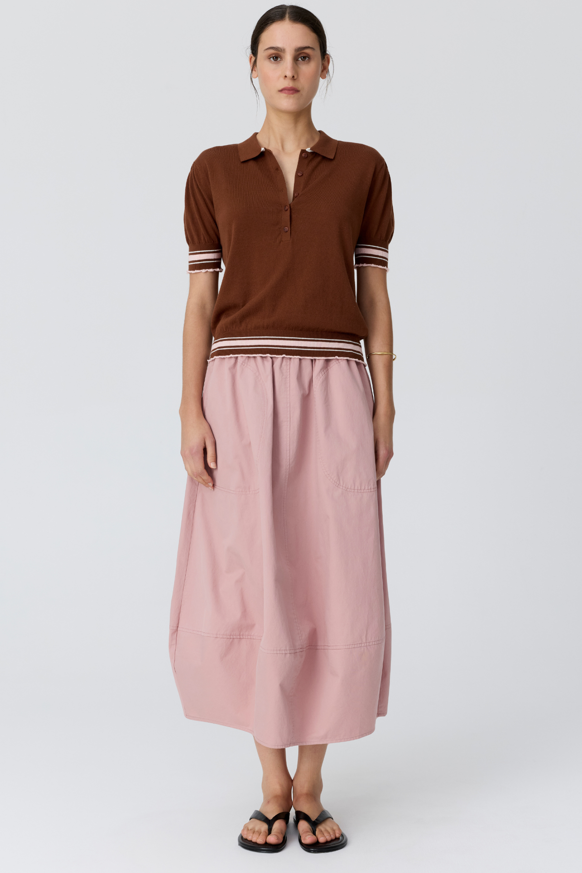 Dahlia Knit Polo Pink Toffee