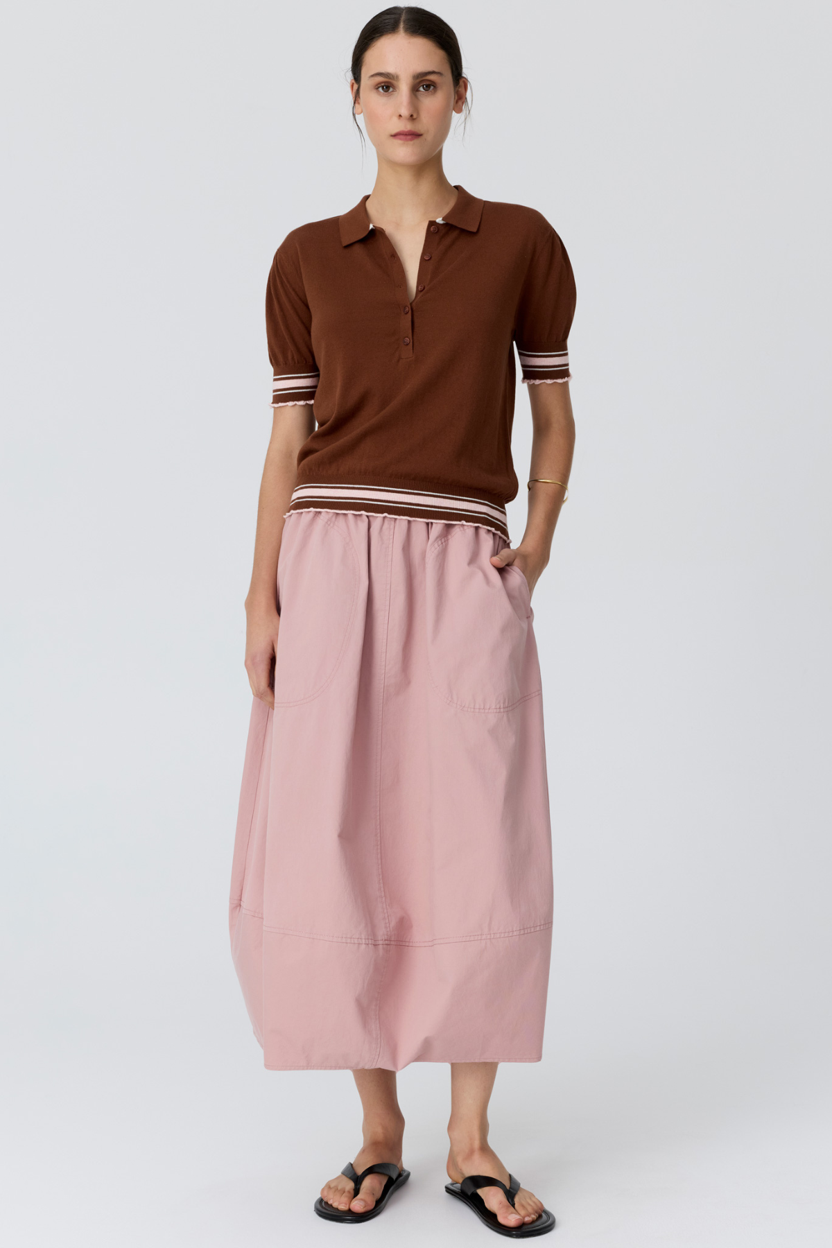 Dahlia Knit Polo Pink Toffee