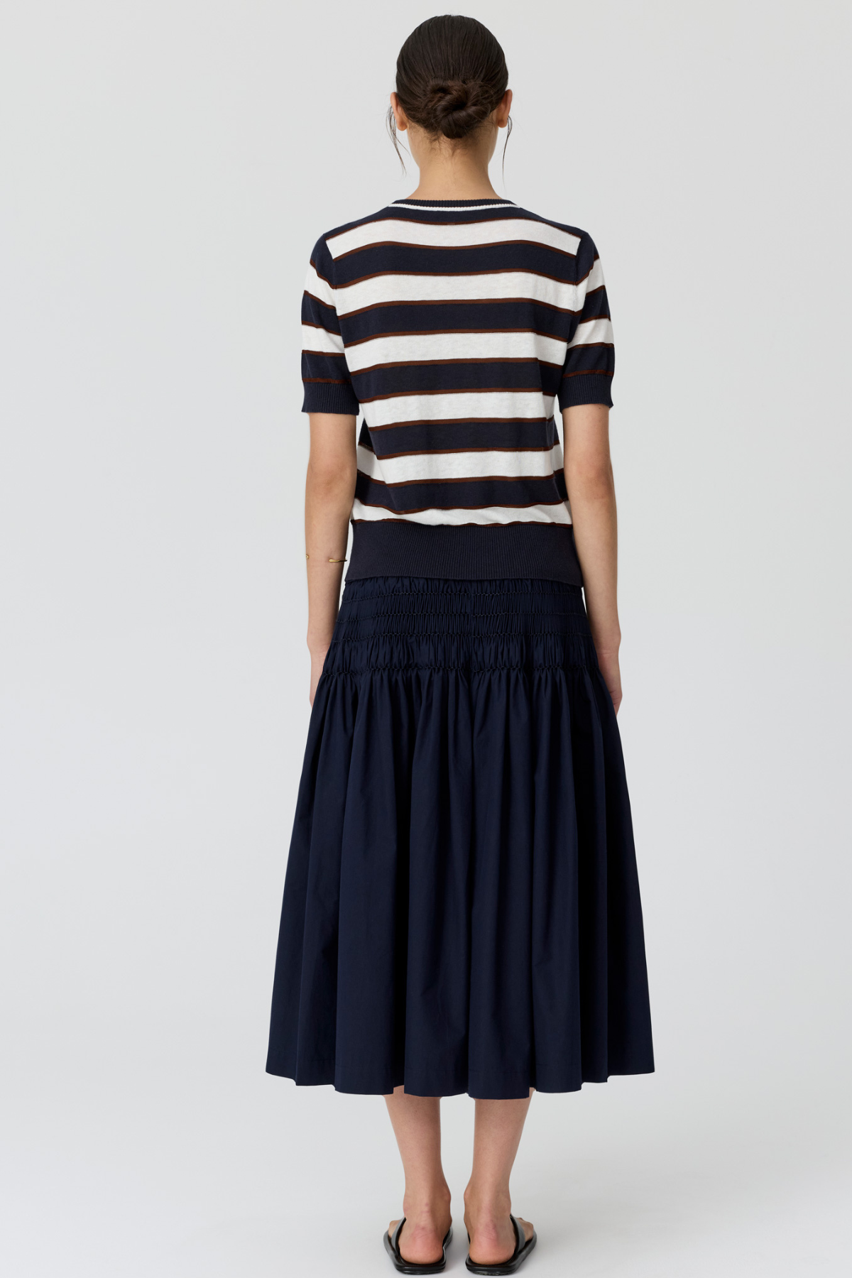 Darcey Stripe Knit Tee Ink