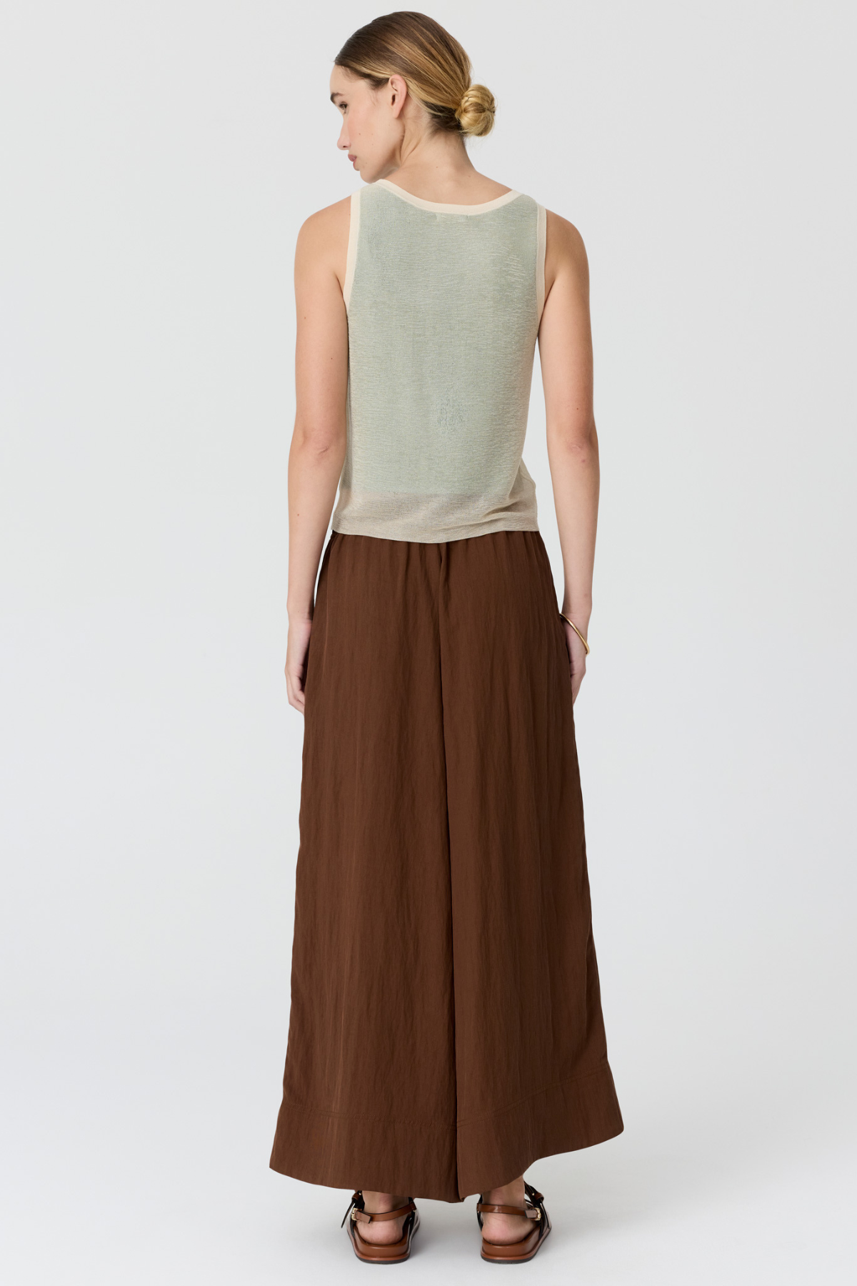 Kaspar Layered Tank Green Butter