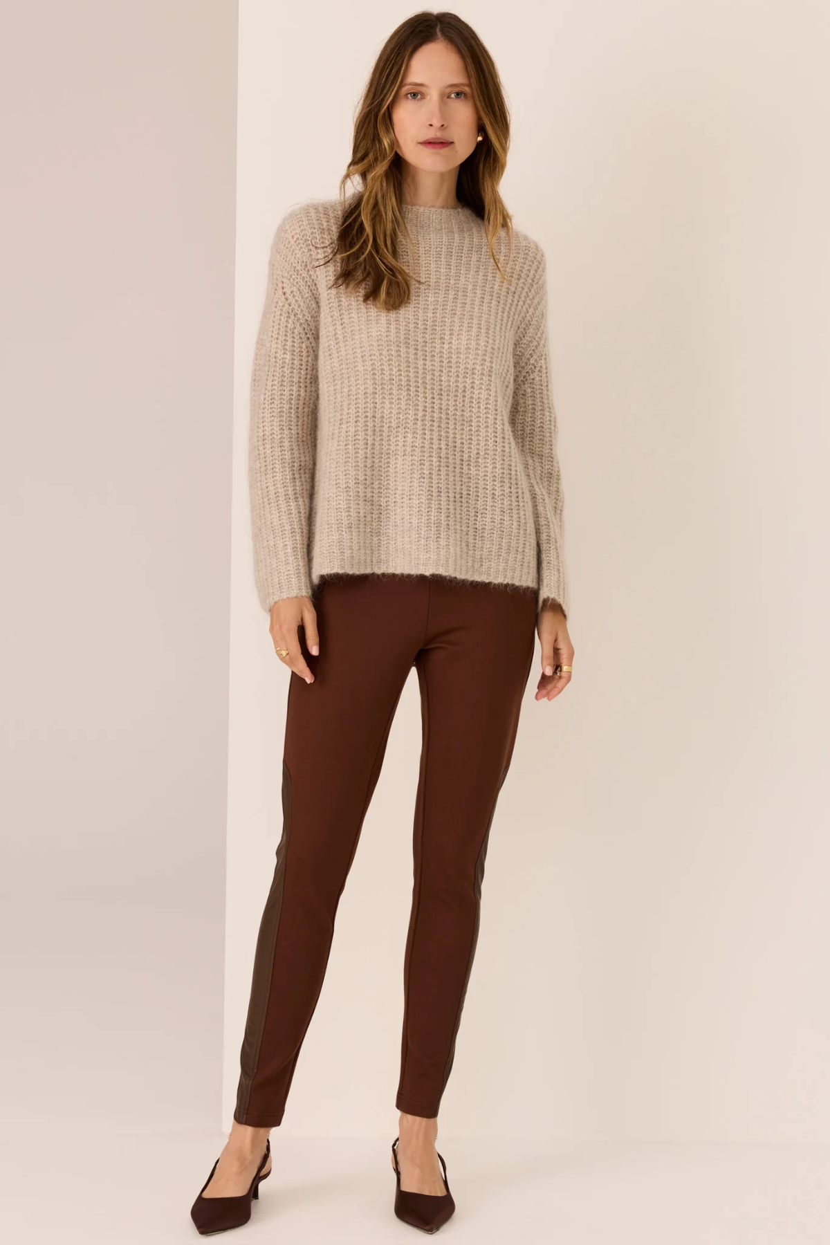 Melvyn High Neck Knit Pebble