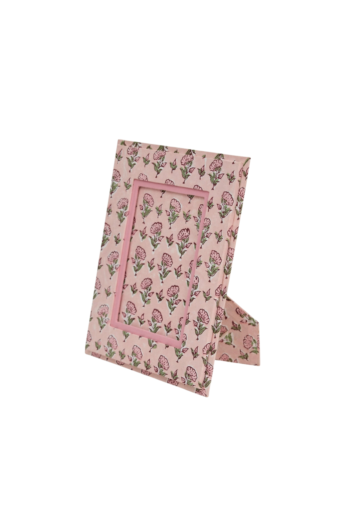 Block Printed Picture Frame Floral 4x6