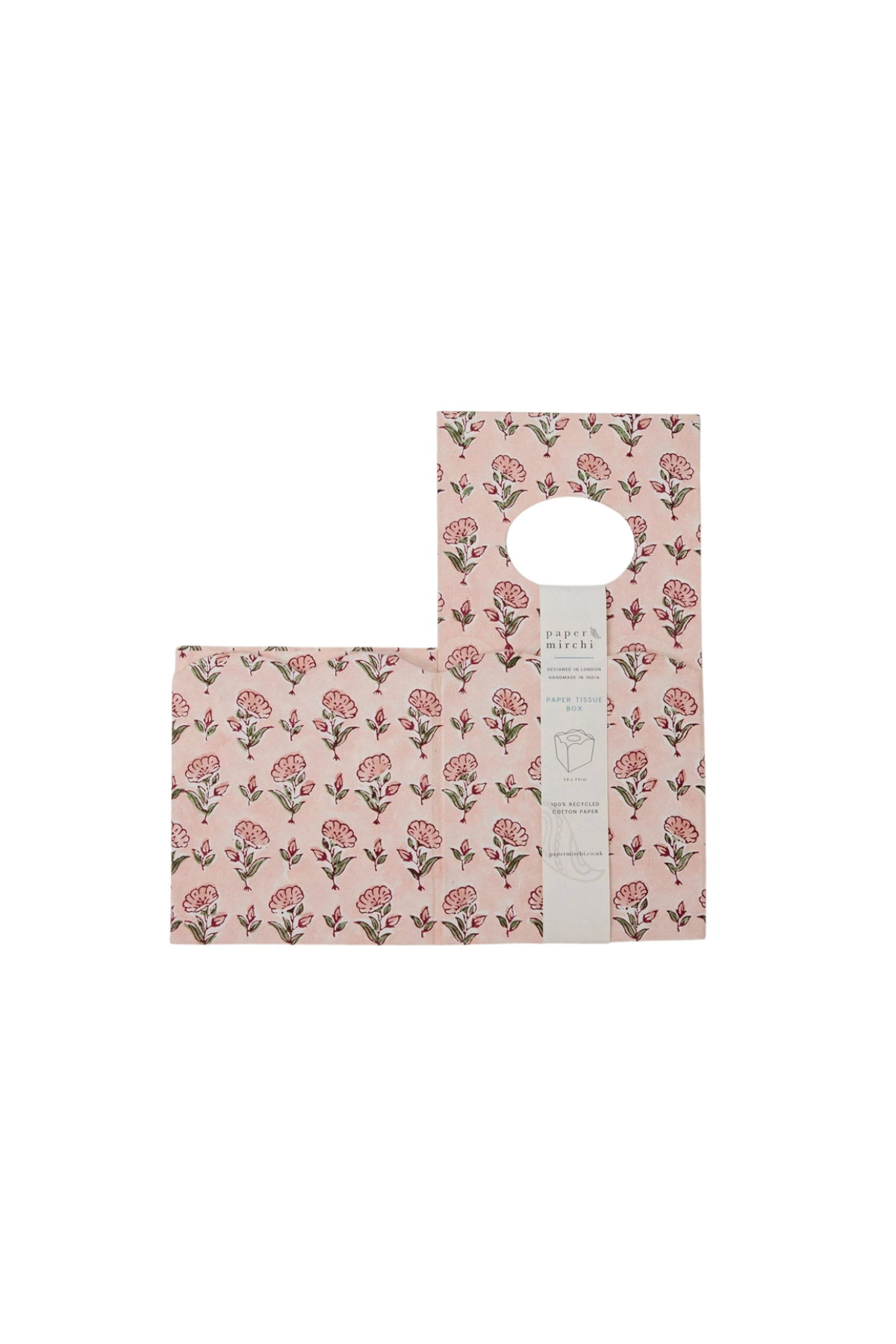 Block Printed Tissue Box Ditsy Floral