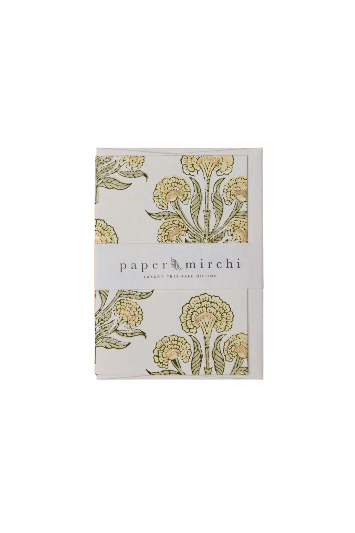 Hand Block Printed Card Buttercream