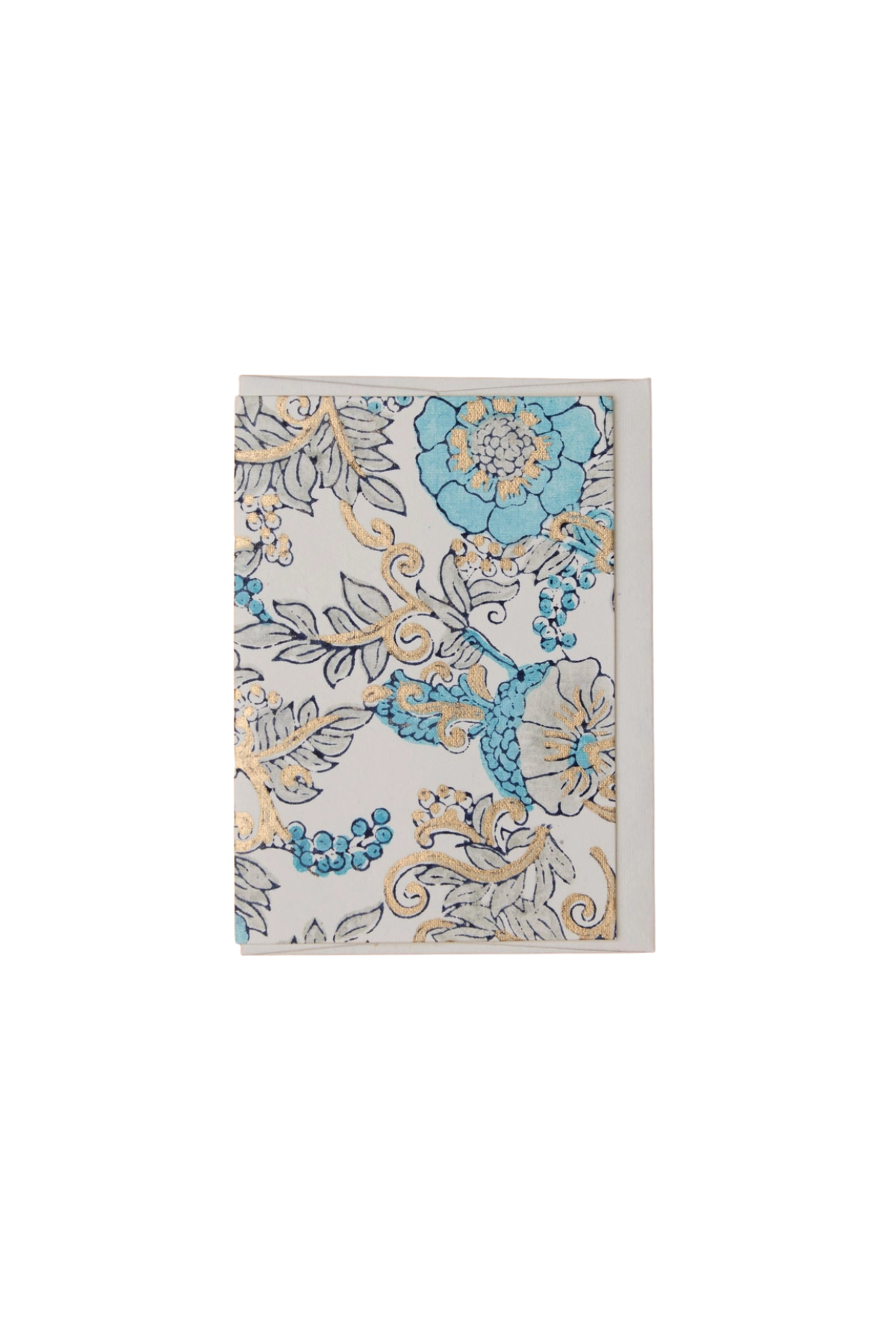 Hand Block Printed Card Wild Rose