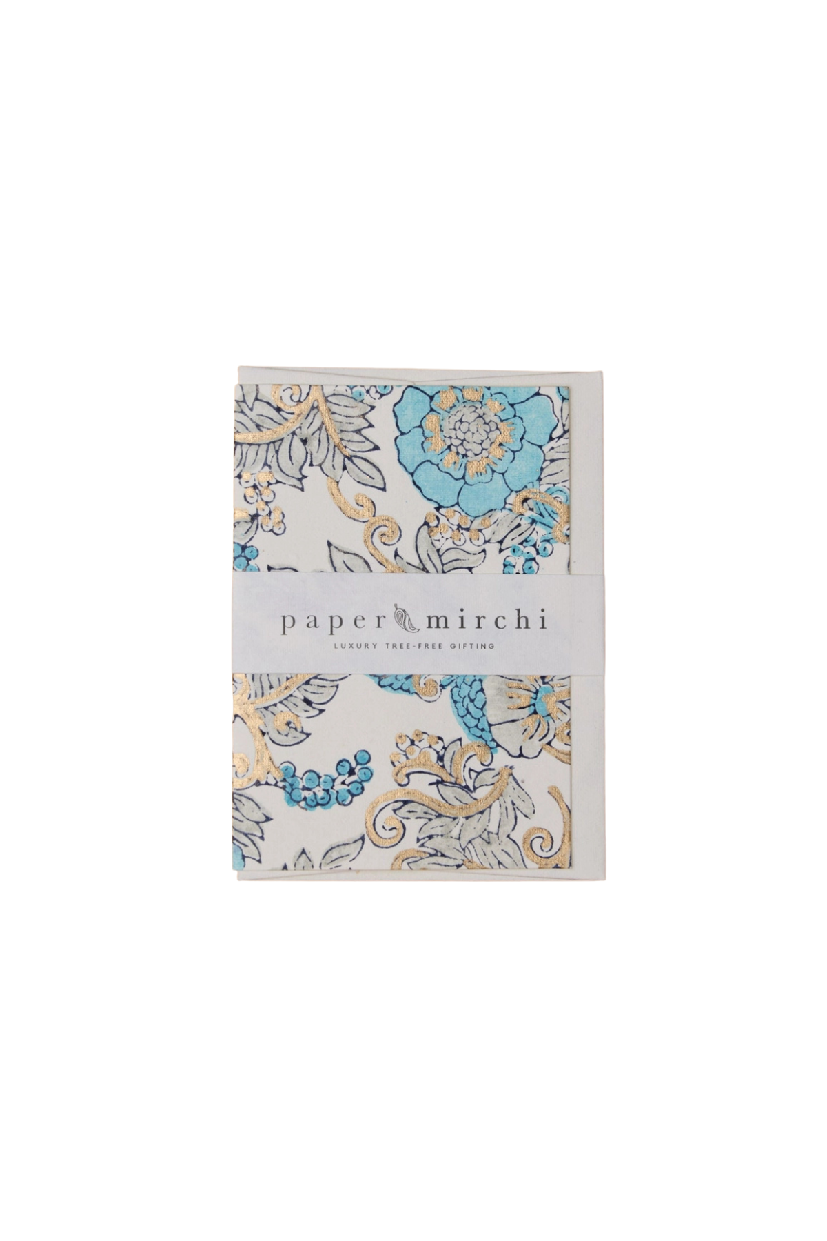 Hand Block Printed Card Wild Rose