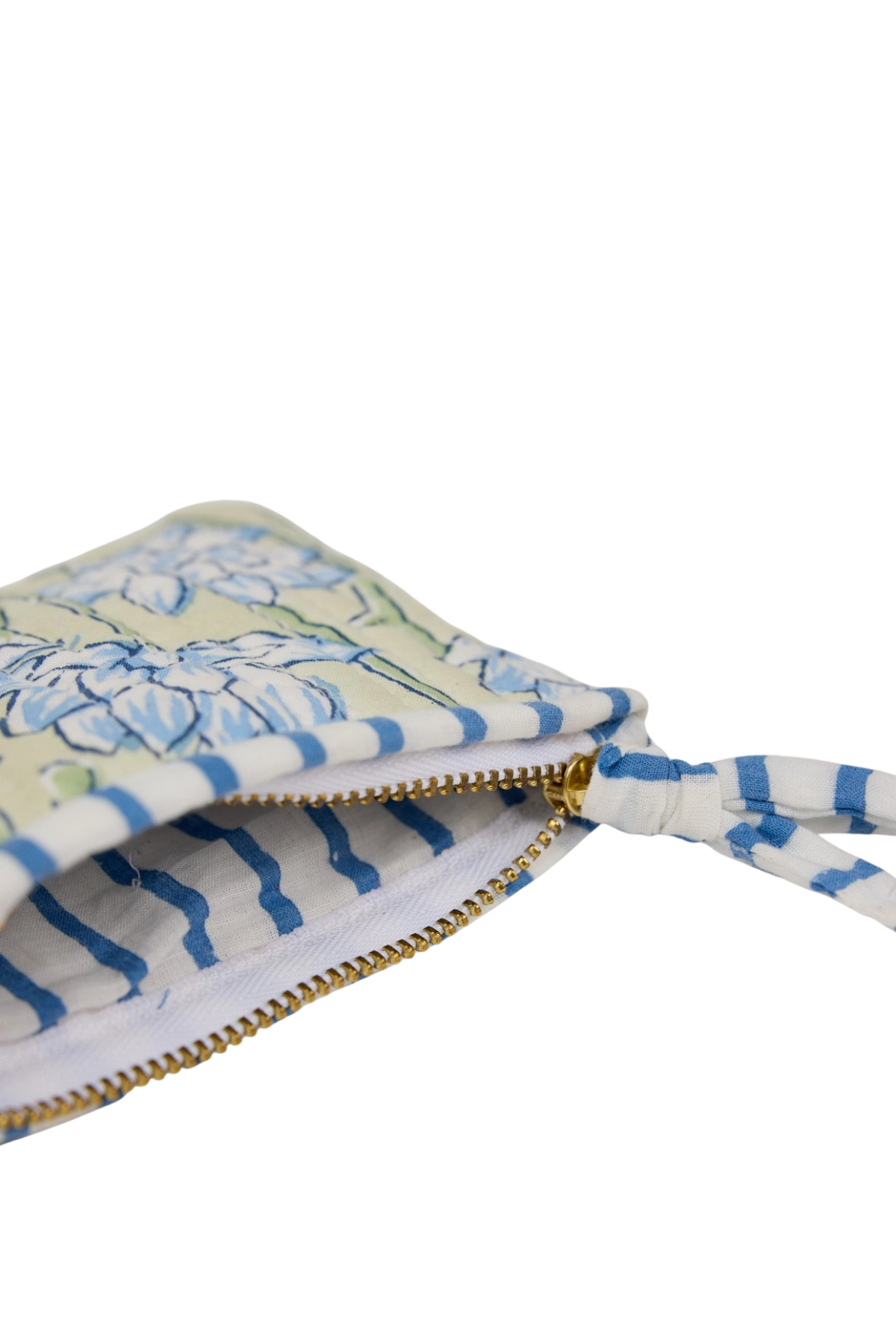 Organic Cotton Pouch Floral Indigo Small