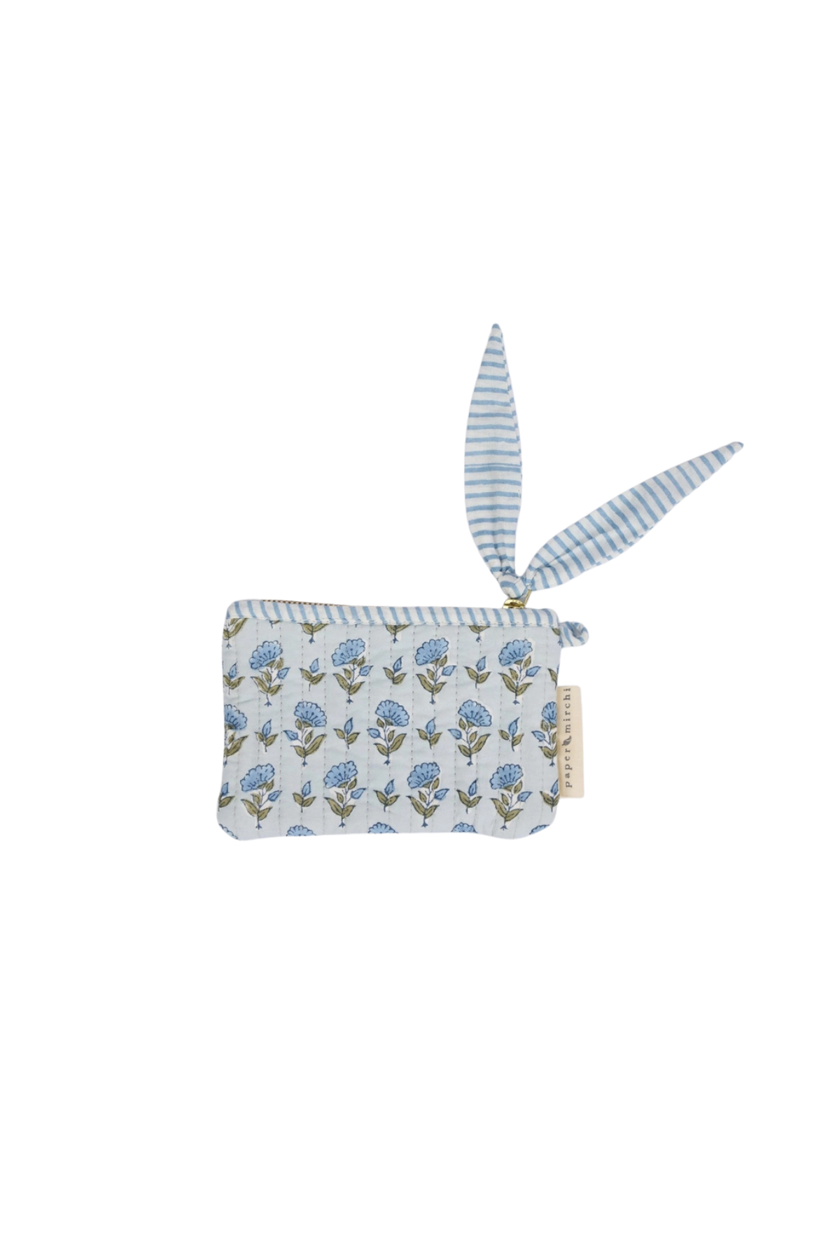 Organic Cotton Pouch Small Ditsy Floral Blue