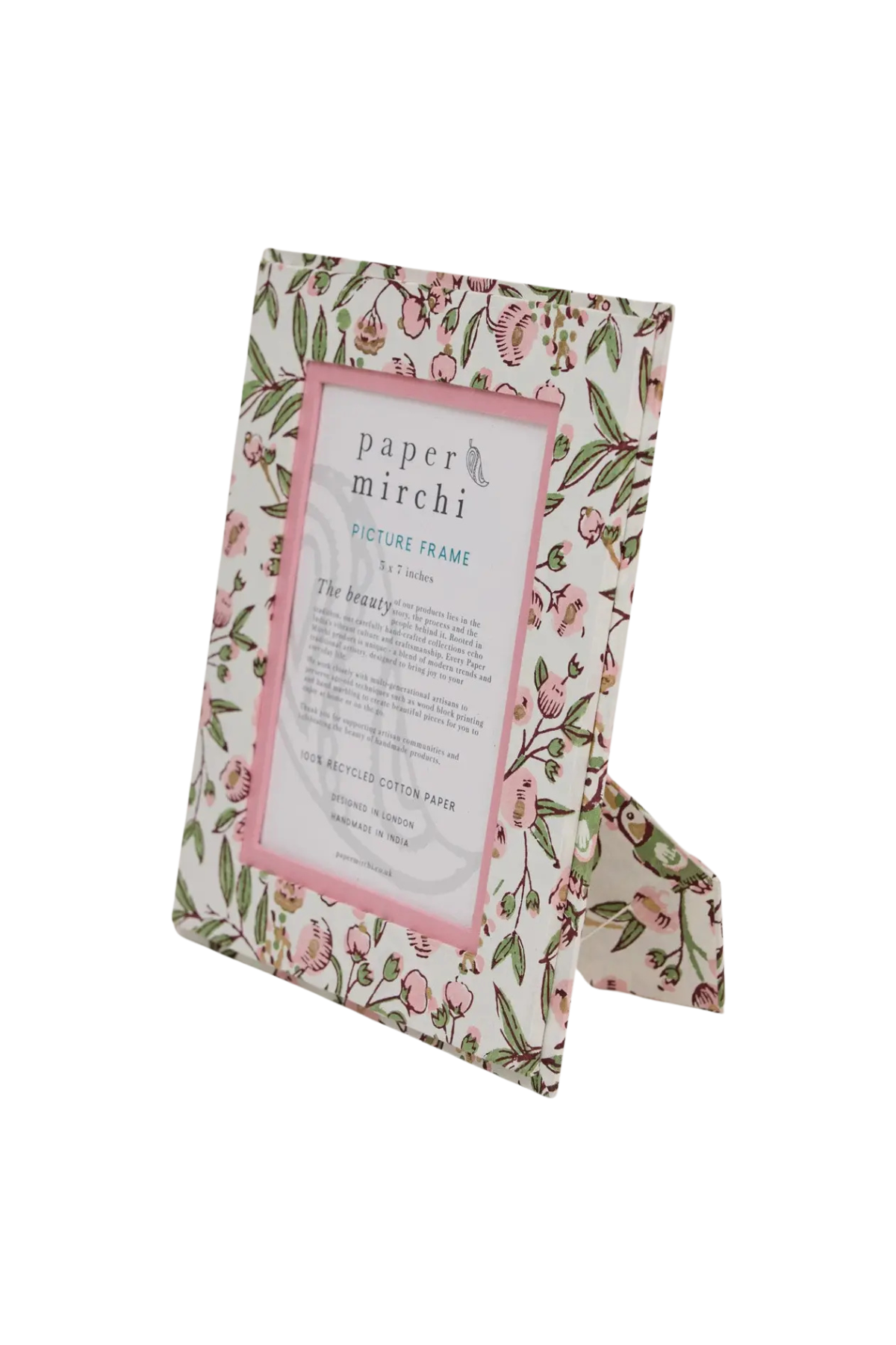 Block Printed Picture Frame Song Birds