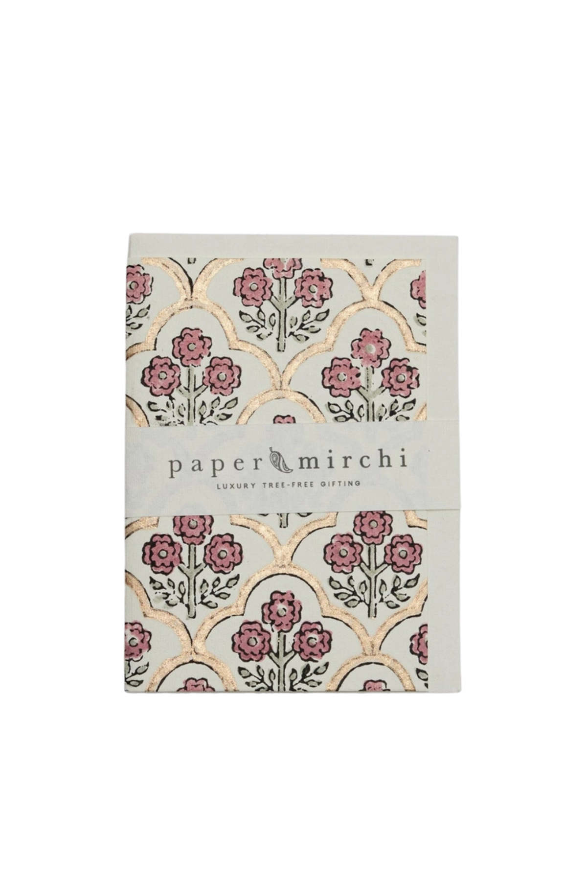 Hand Block Printed Card Trellis Earth