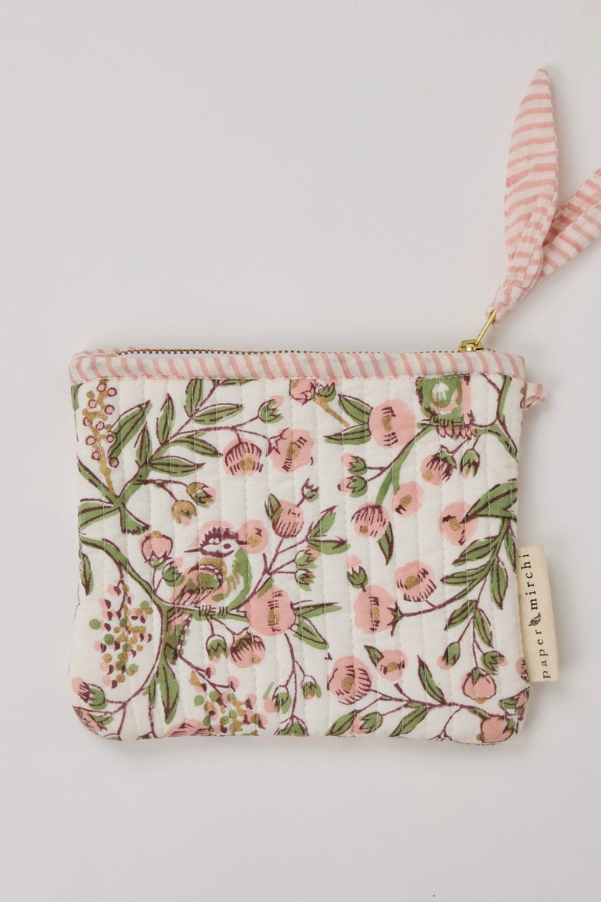 Organic Cotton Pouch Floral Blush Medium