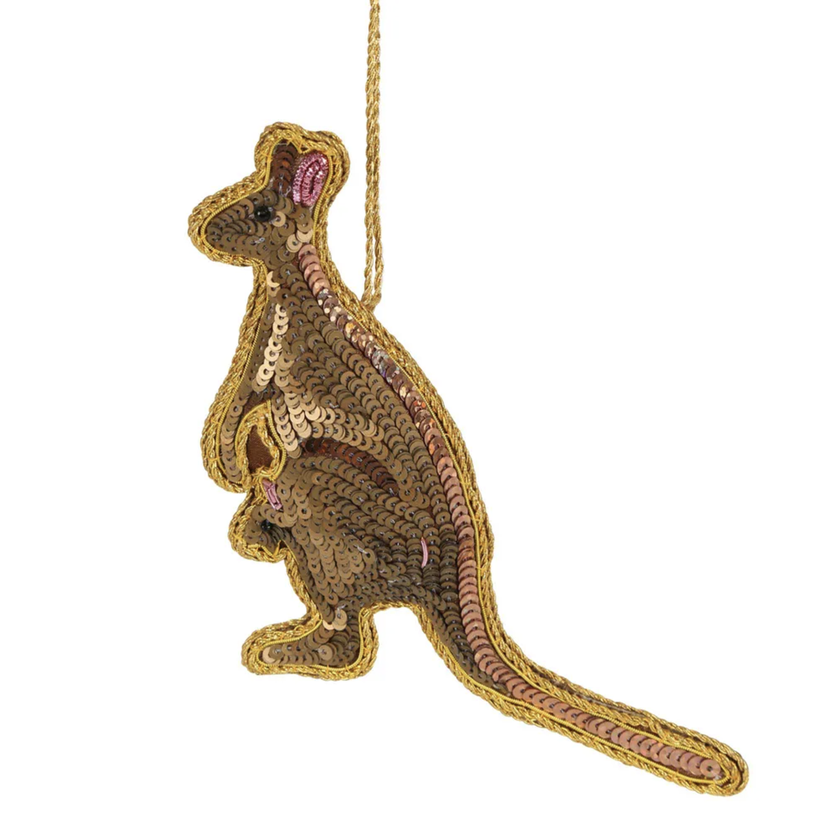 Kangaroo Sequin Tree Decoration