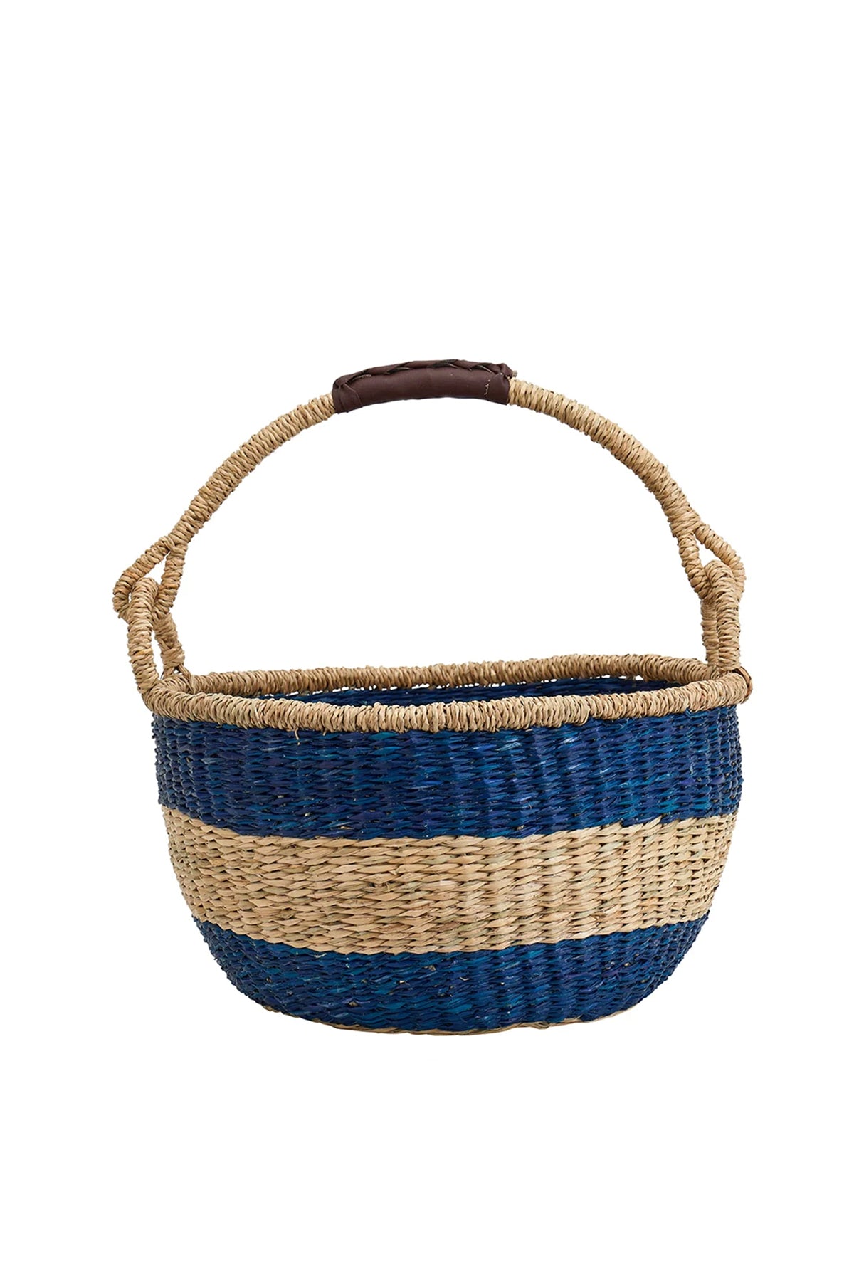 Seagrass Basket Navy Stripe
