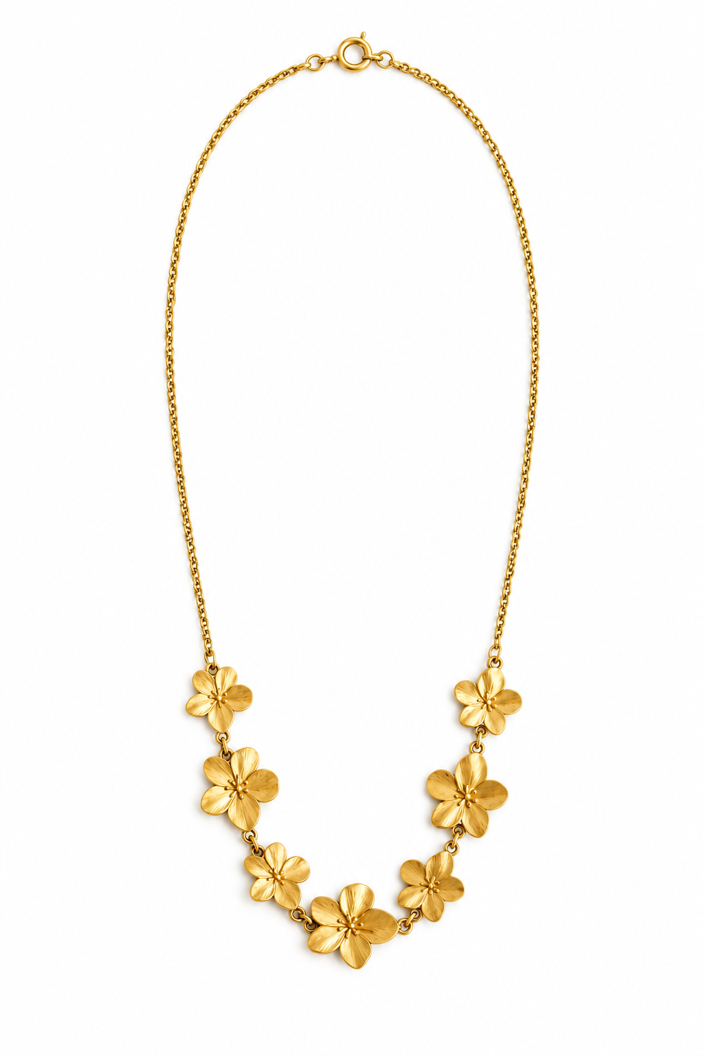 Short Chain Necklace Flowers