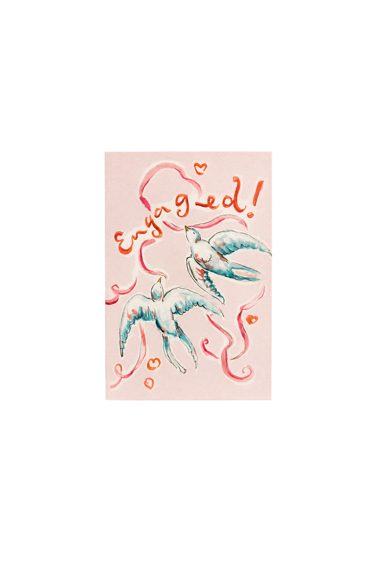 Engaged Swallows Card