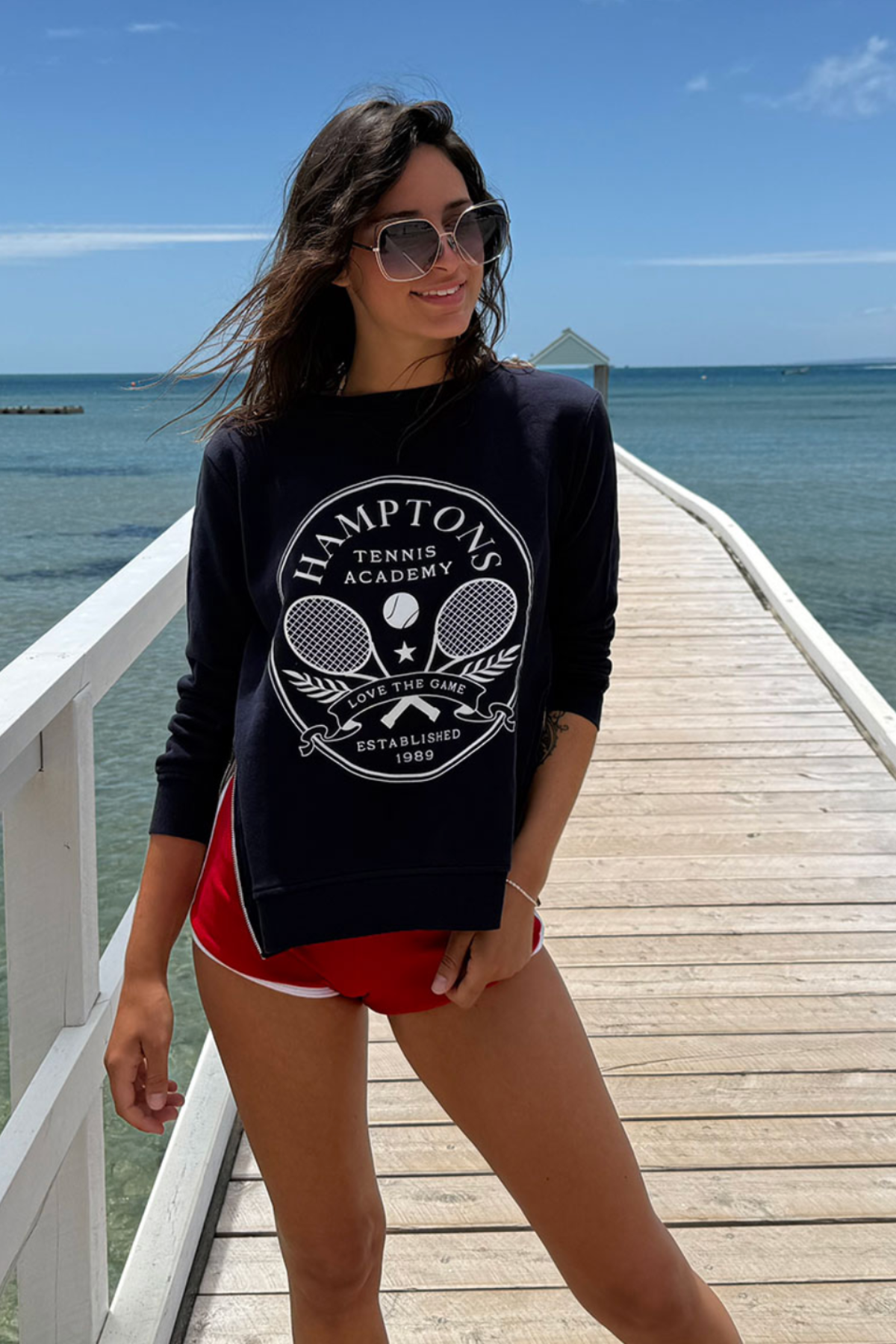Hamptons Sweater Navy & White