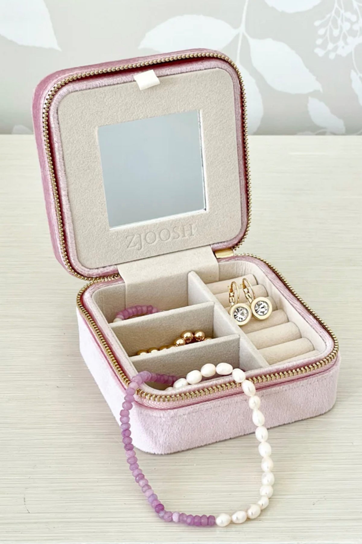 Square Jewellery Case Pink