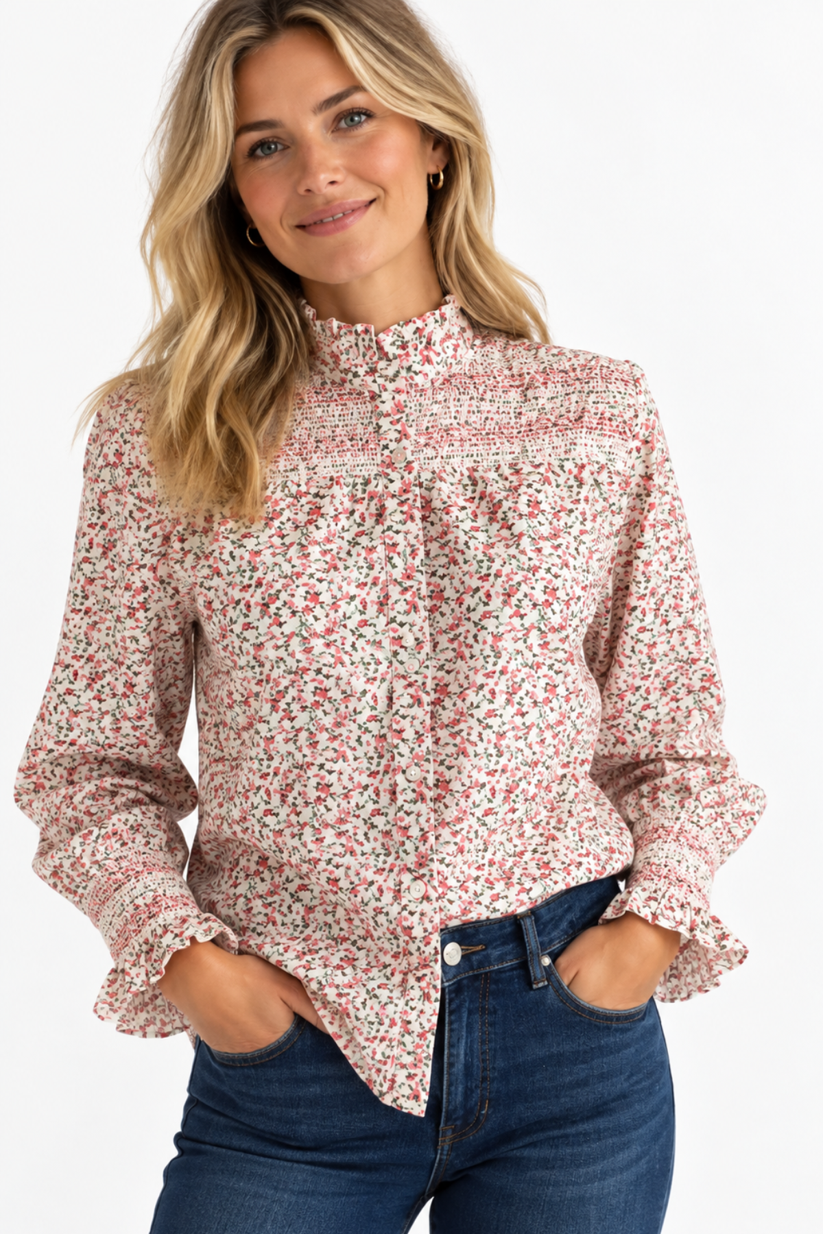 Evie Blouse Pink Floral