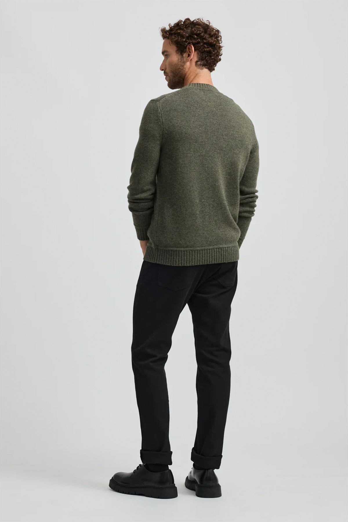 Lambswool Crew Jumper Olive