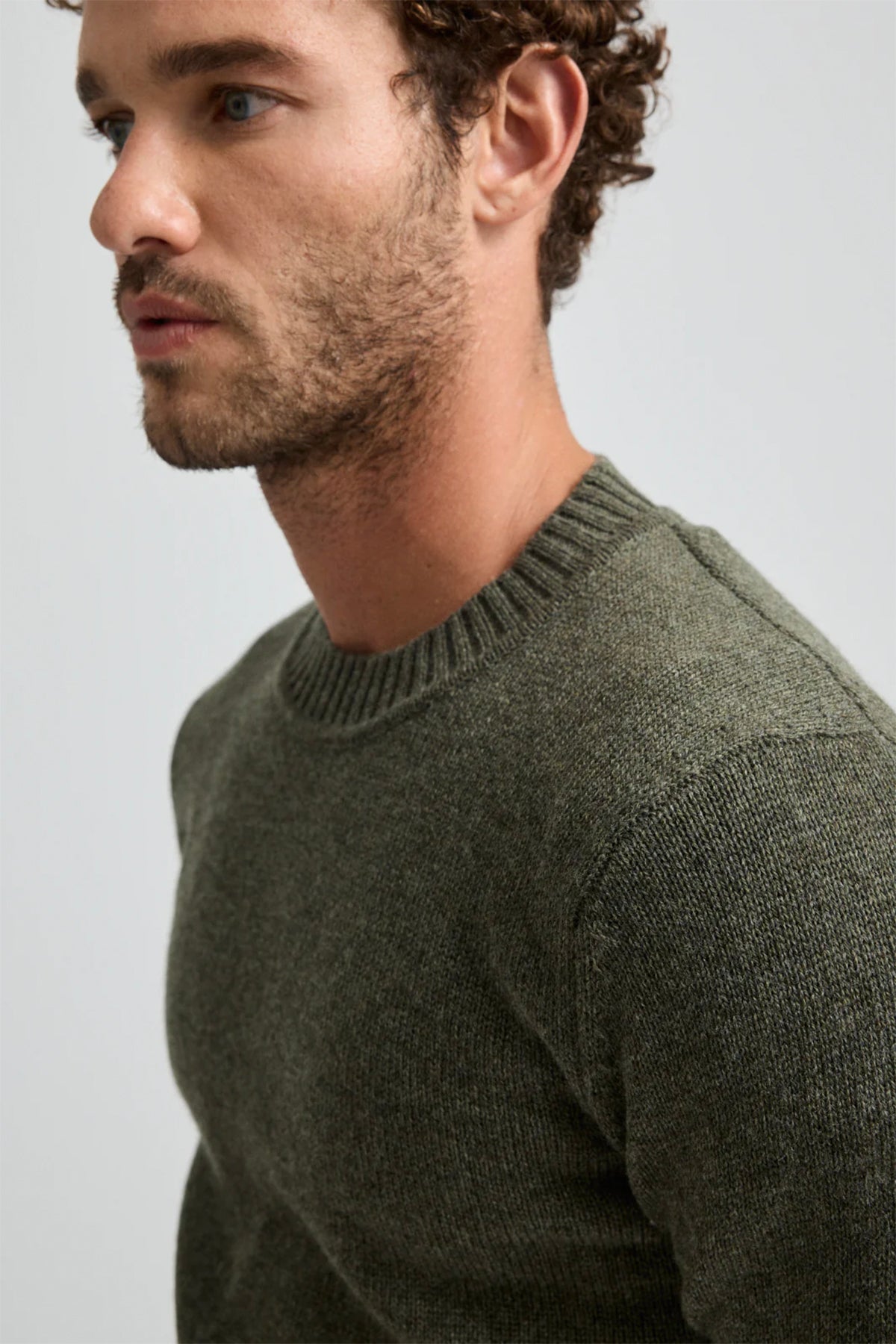 Lambswool Crew Jumper Olive
