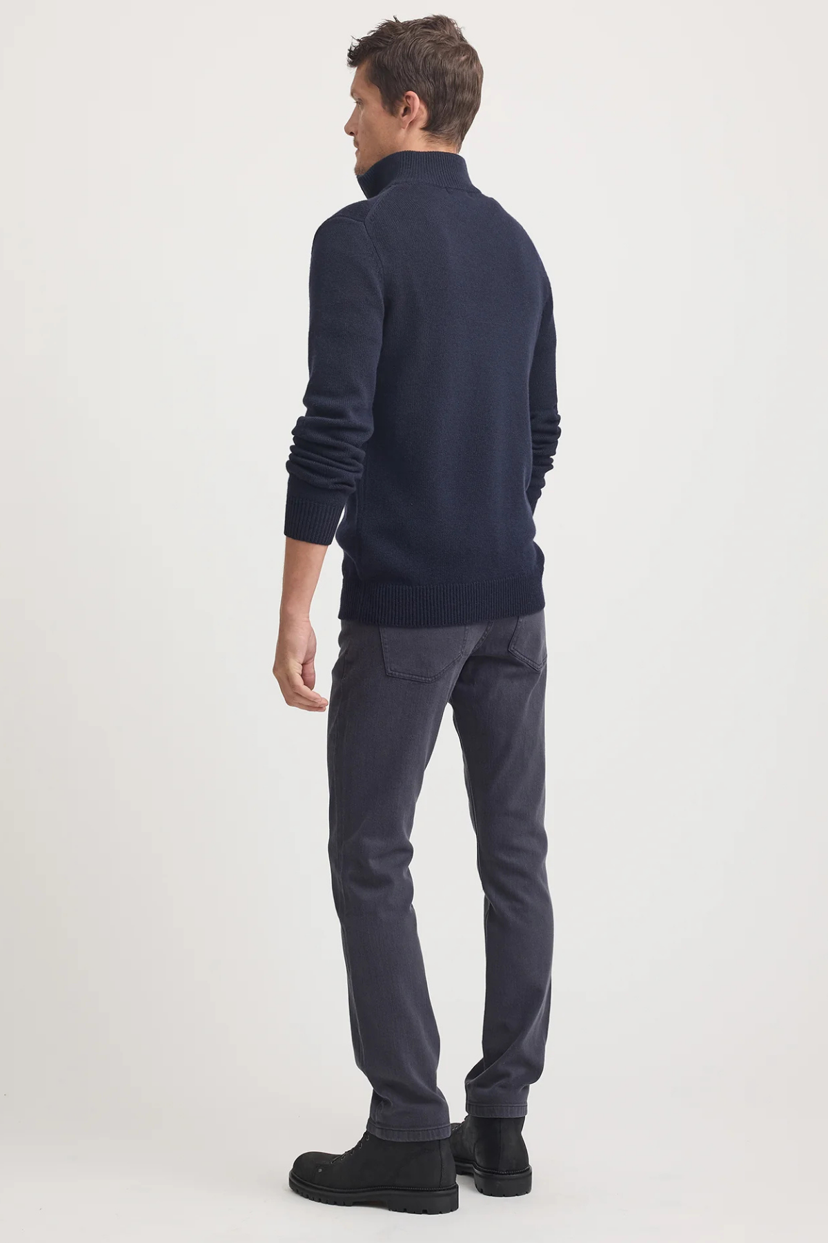 Lambswool Half Zip French Navy