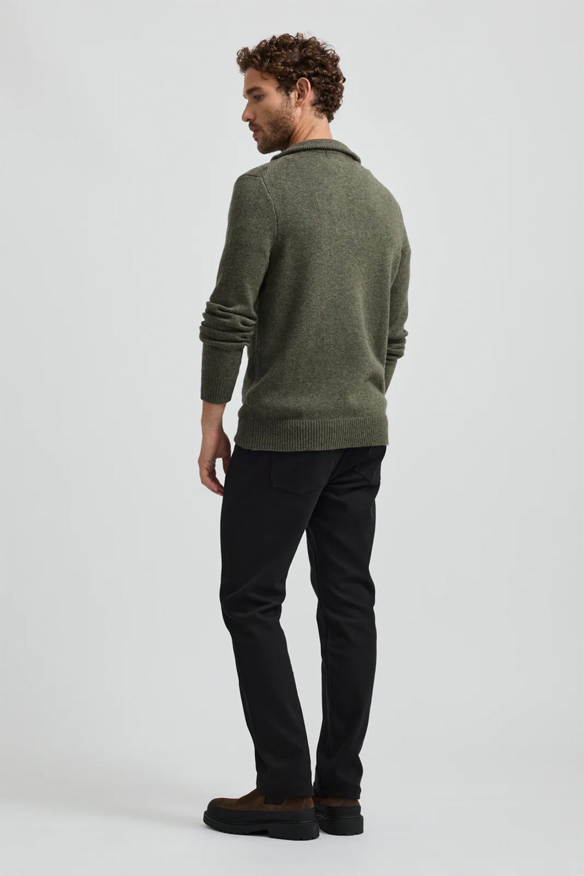 Lambswool Half Zip Jumper Olive