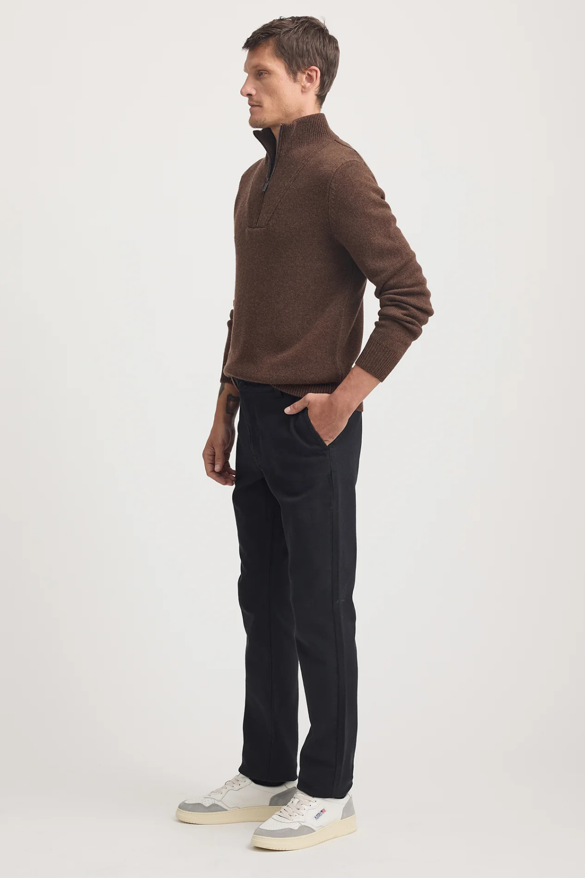 Lambswool Half Zip Otter