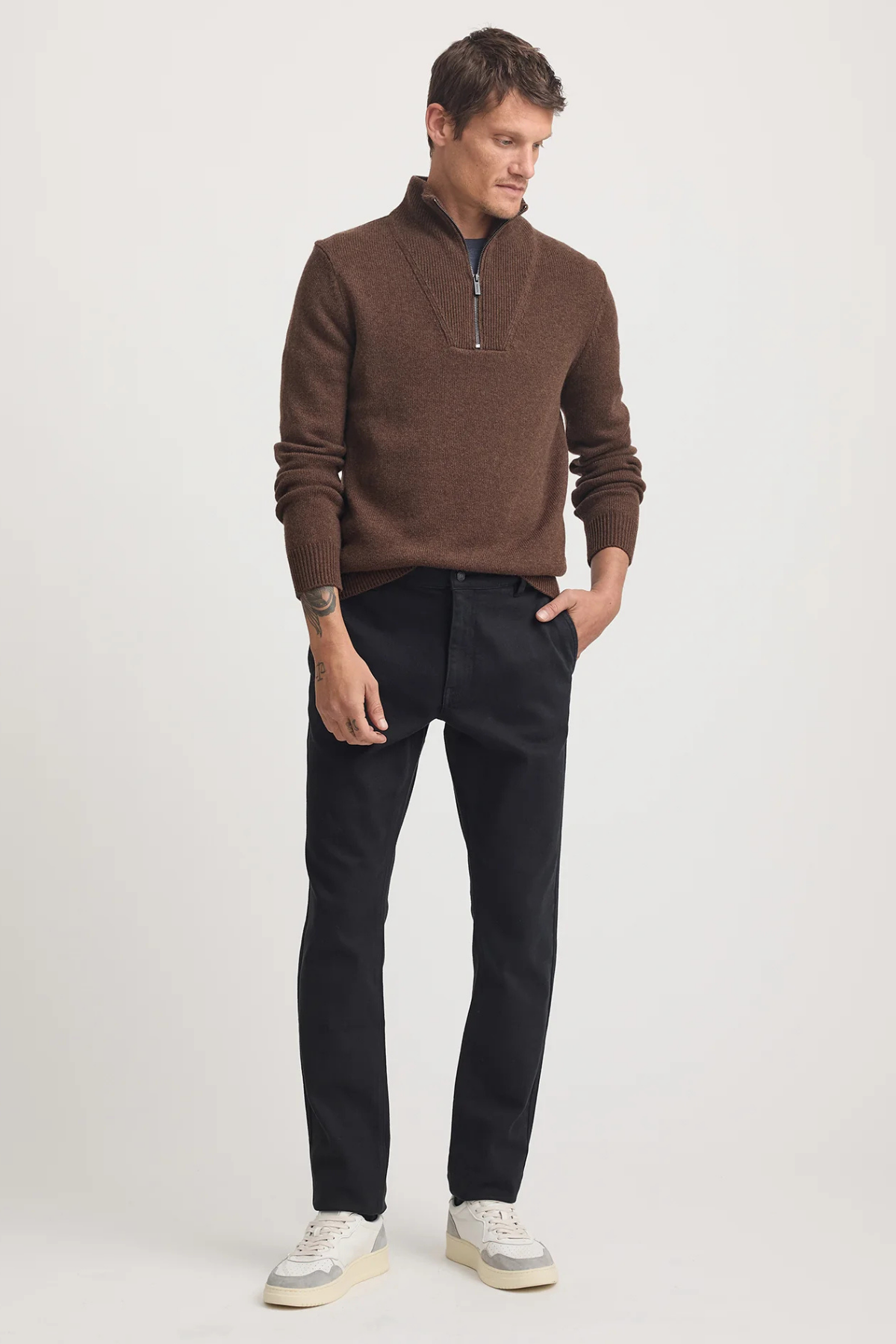 Lambswool Half Zip Otter