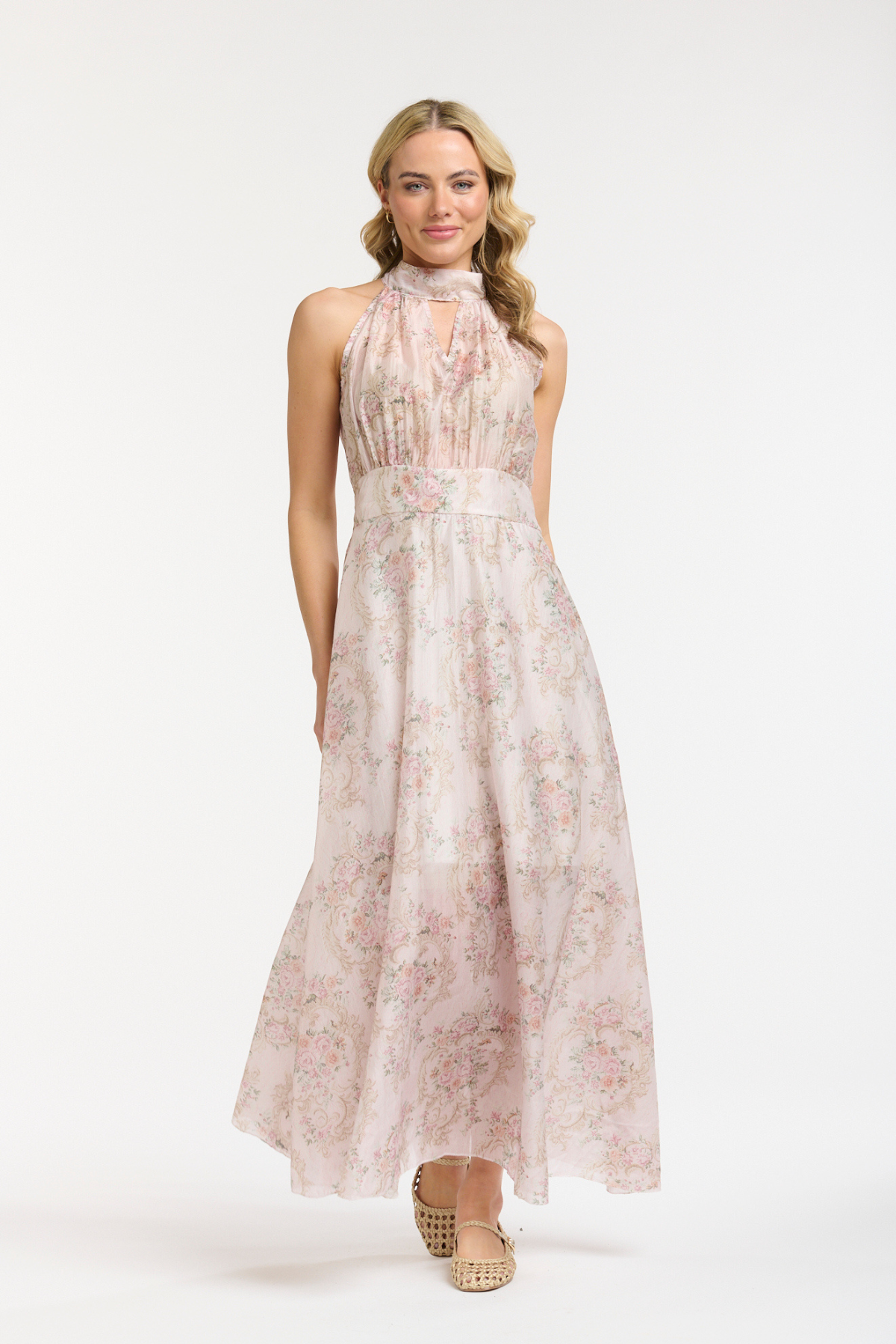 Halter Neck Dress Pink