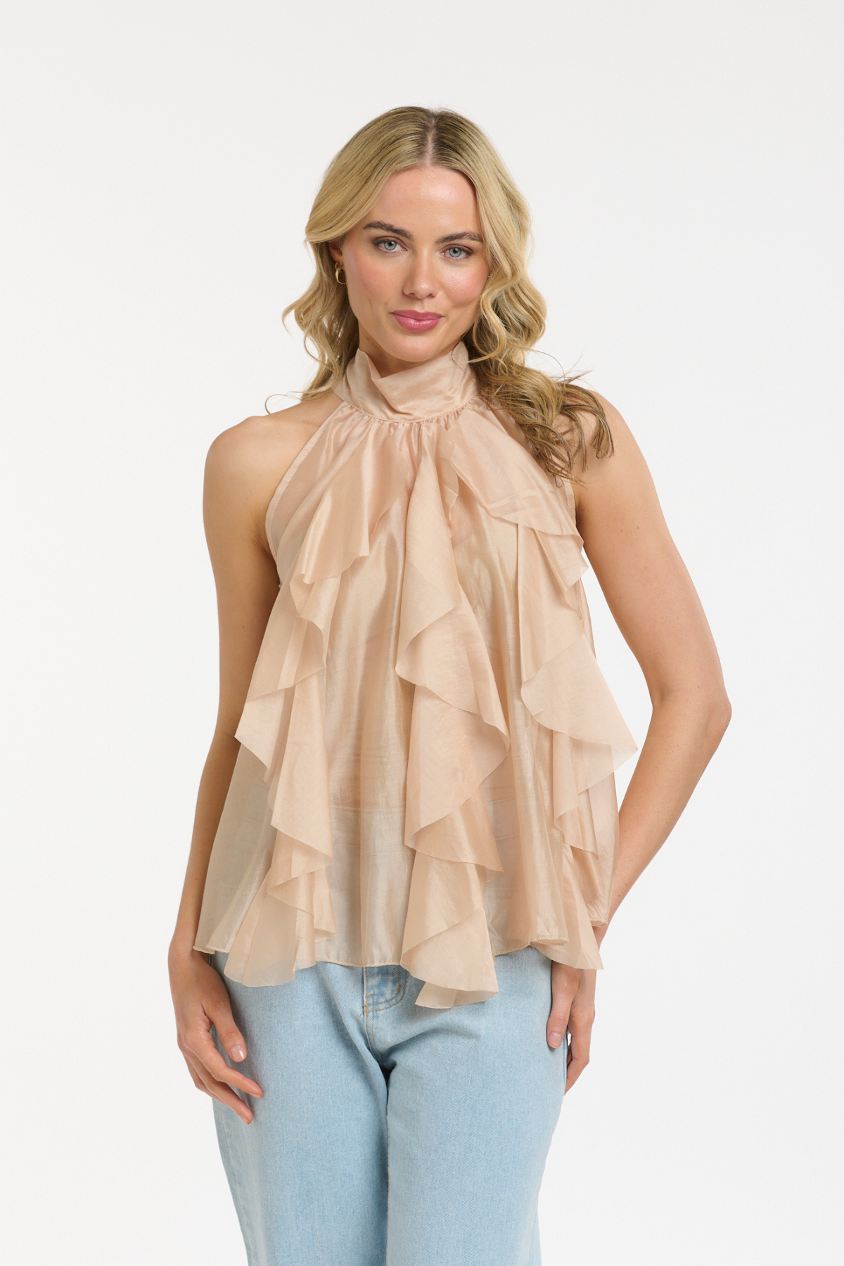 Ruffled Blouse Champagne