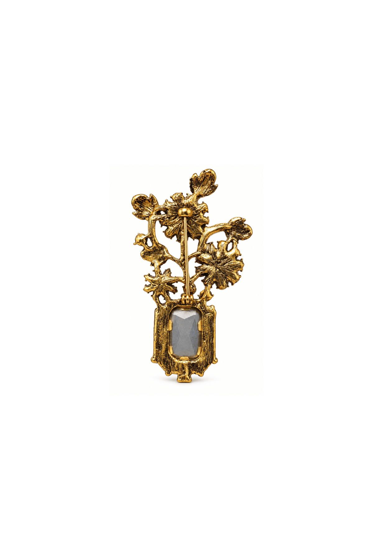 Vintage Vase Of Flowers Brooch