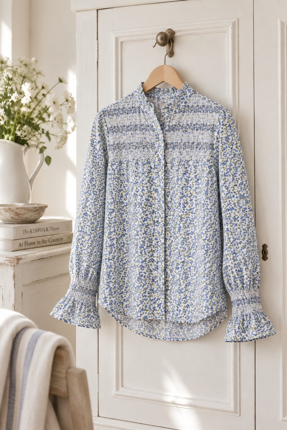 Evie Blouse Blue Floral