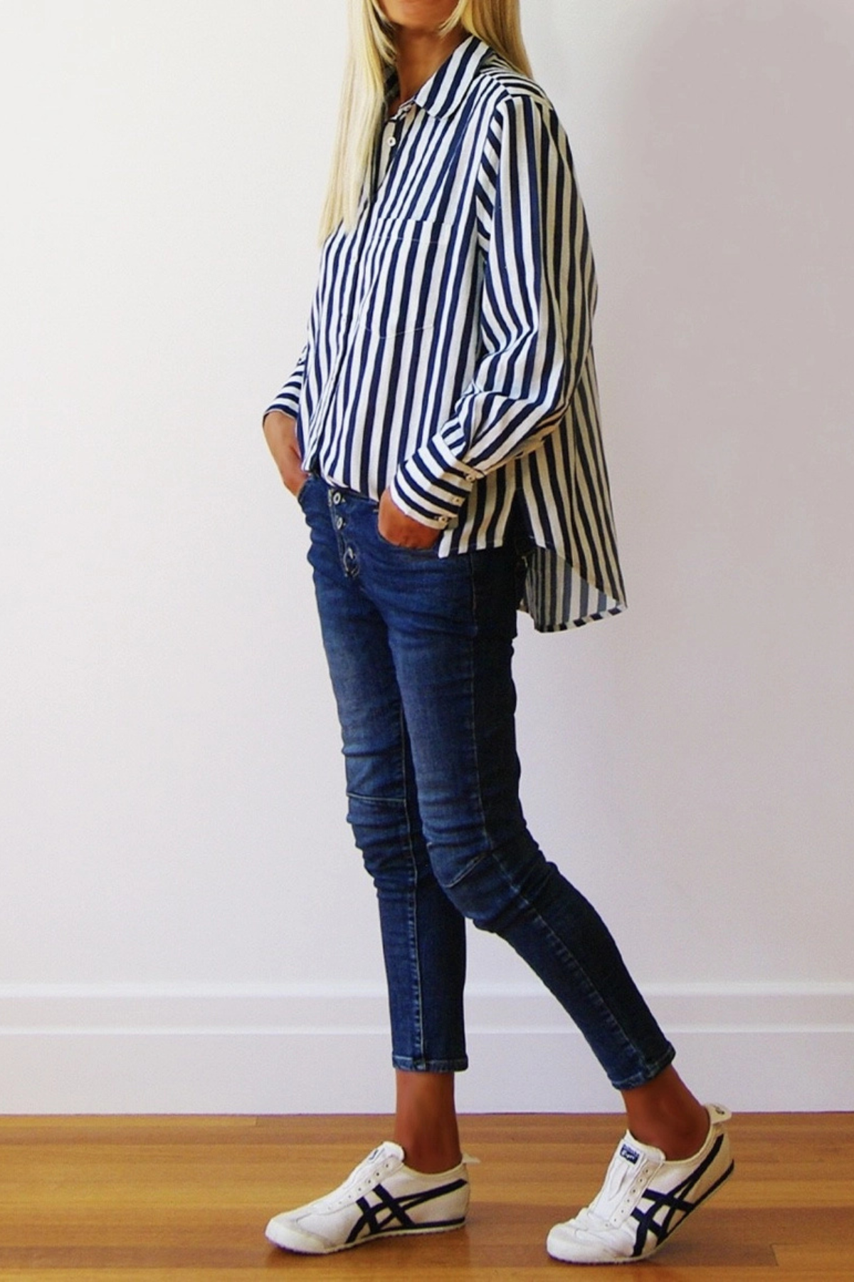 Mila Stripe Shirt Navy