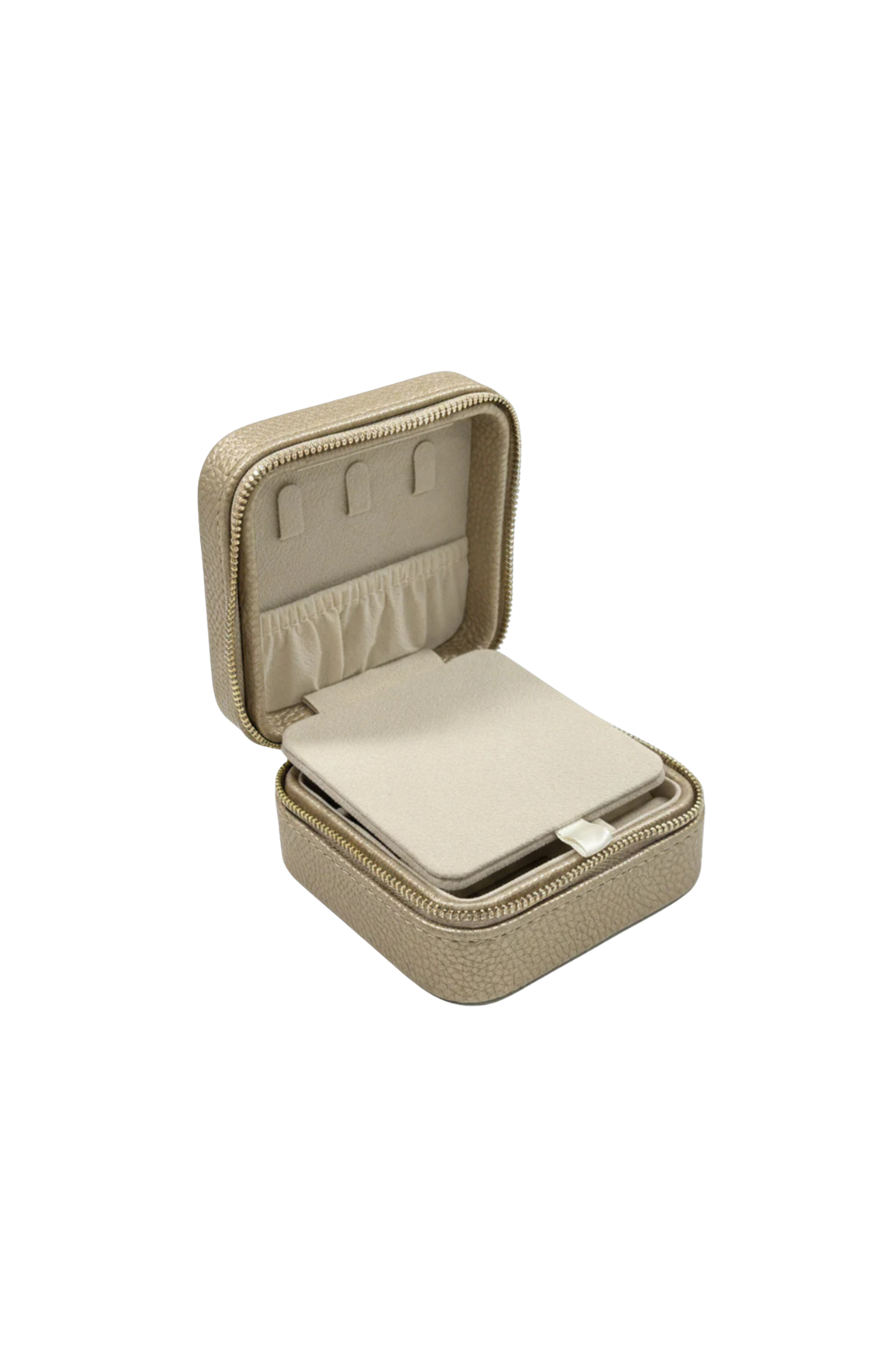Square Jewellery Case Pebble Gold