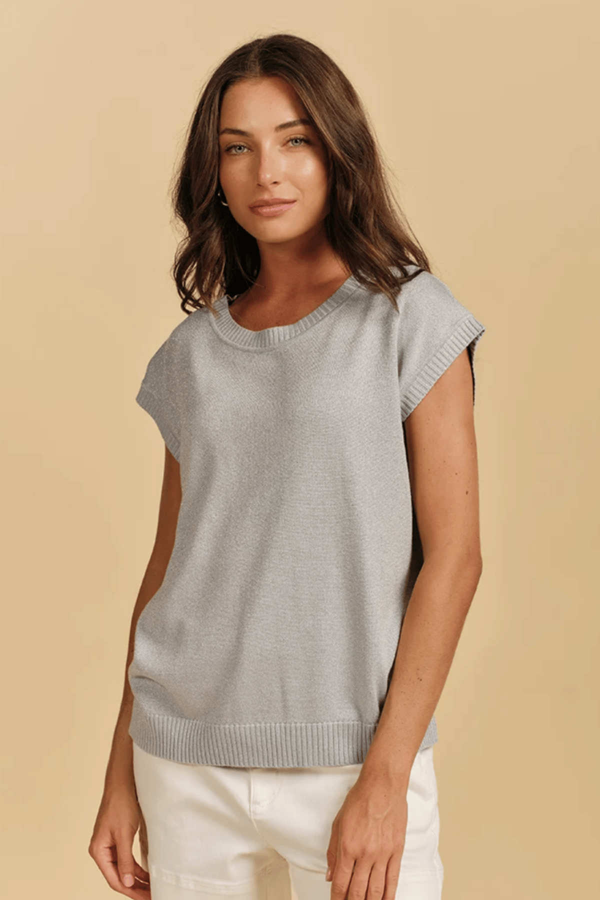 Carla Glitter Tank Silver