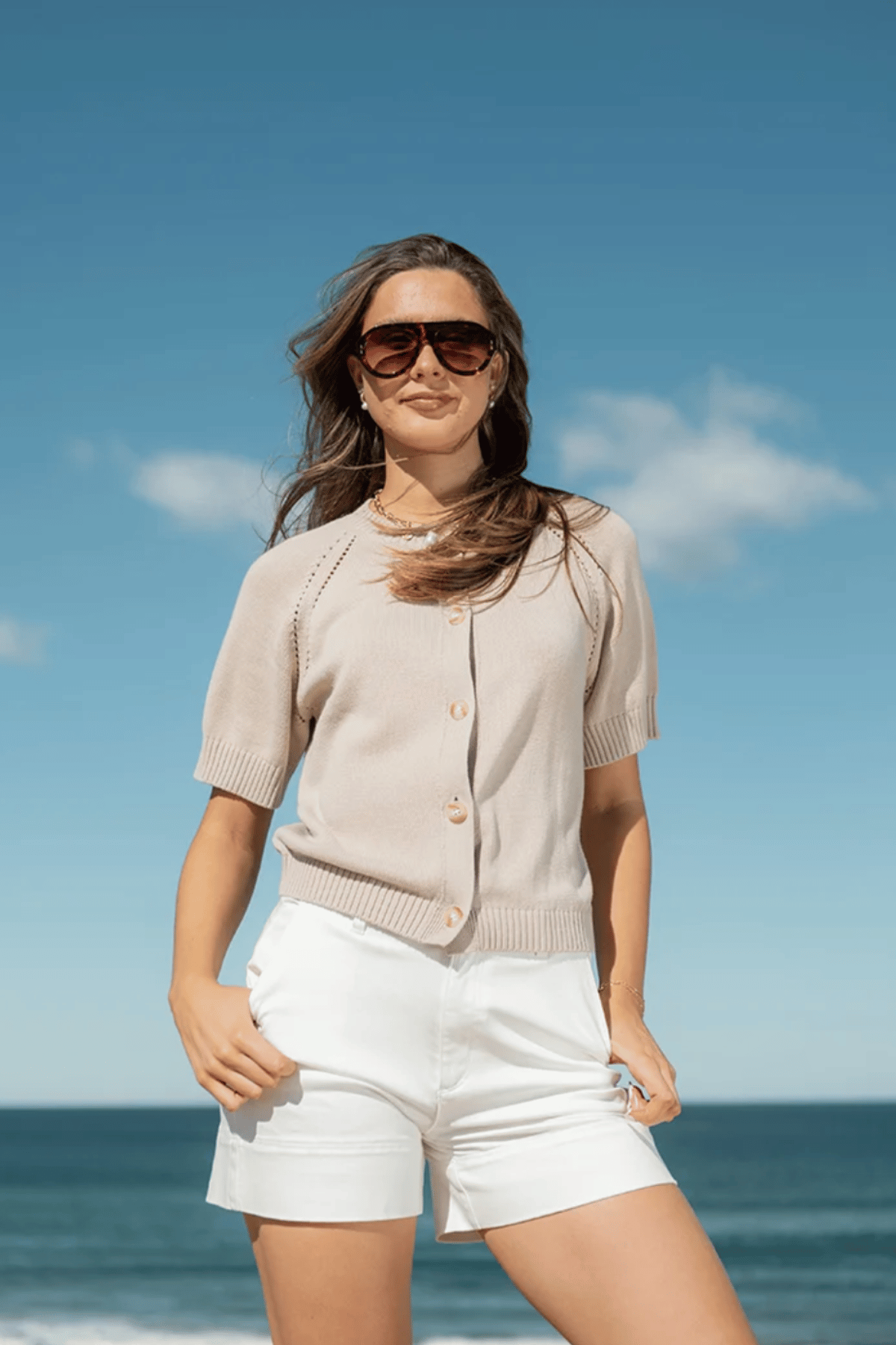 Maisy Knit Cardigan Sand