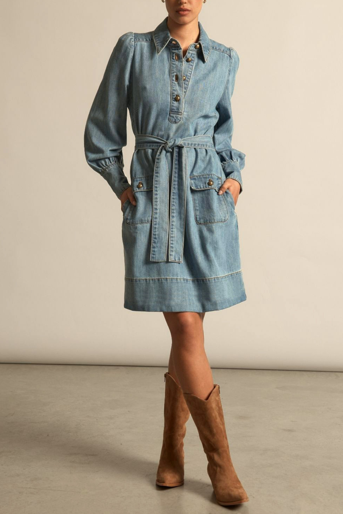 Opal Dress Light Washed Denim