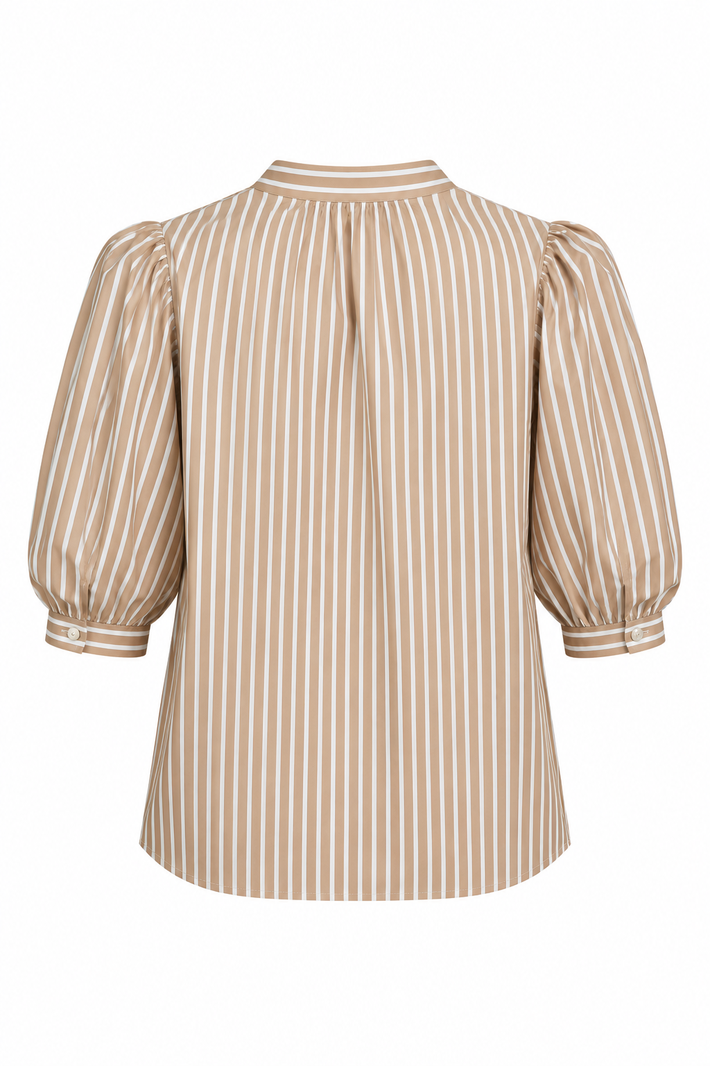 Striped Bow Blouse Taupe