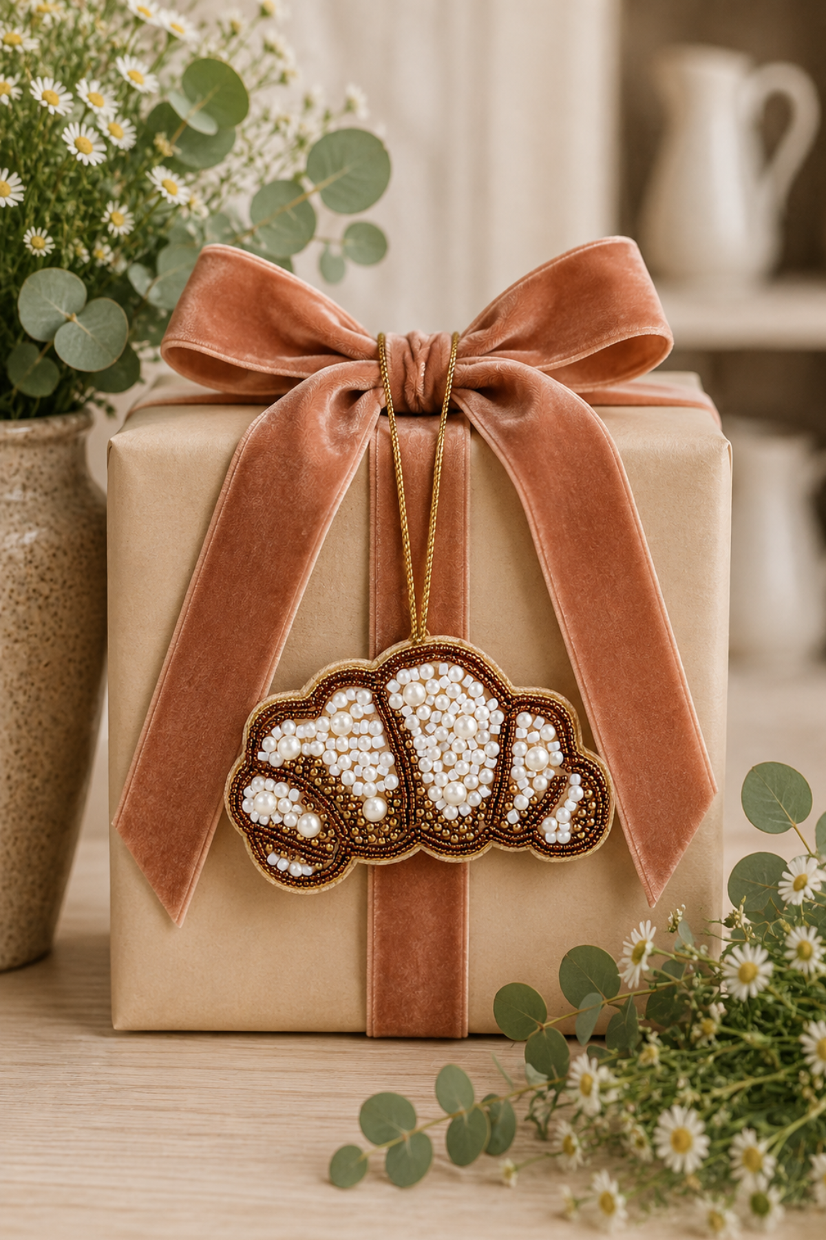 Croissant Beaded Decoration