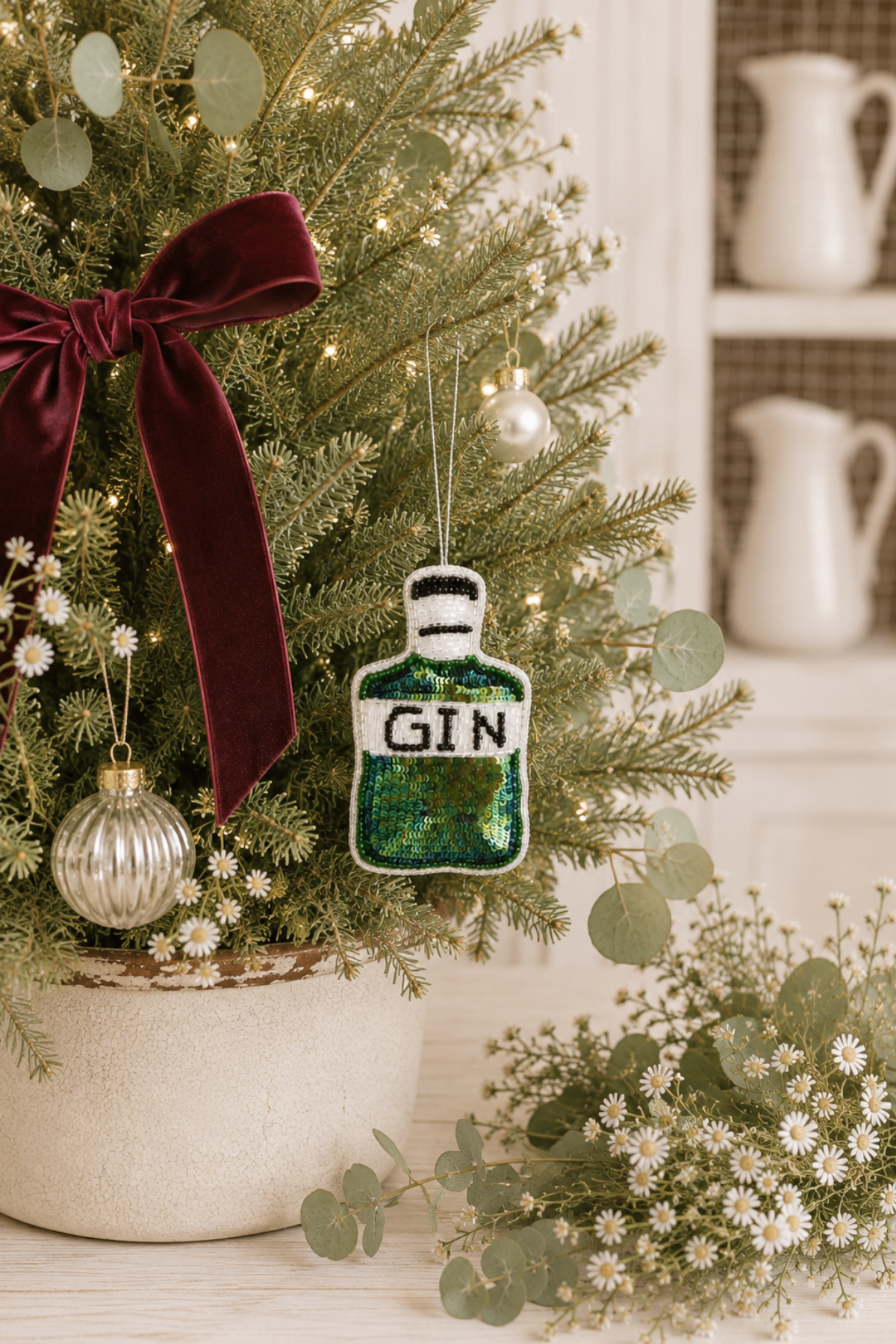 Gin Time Sequin Tree Decoration