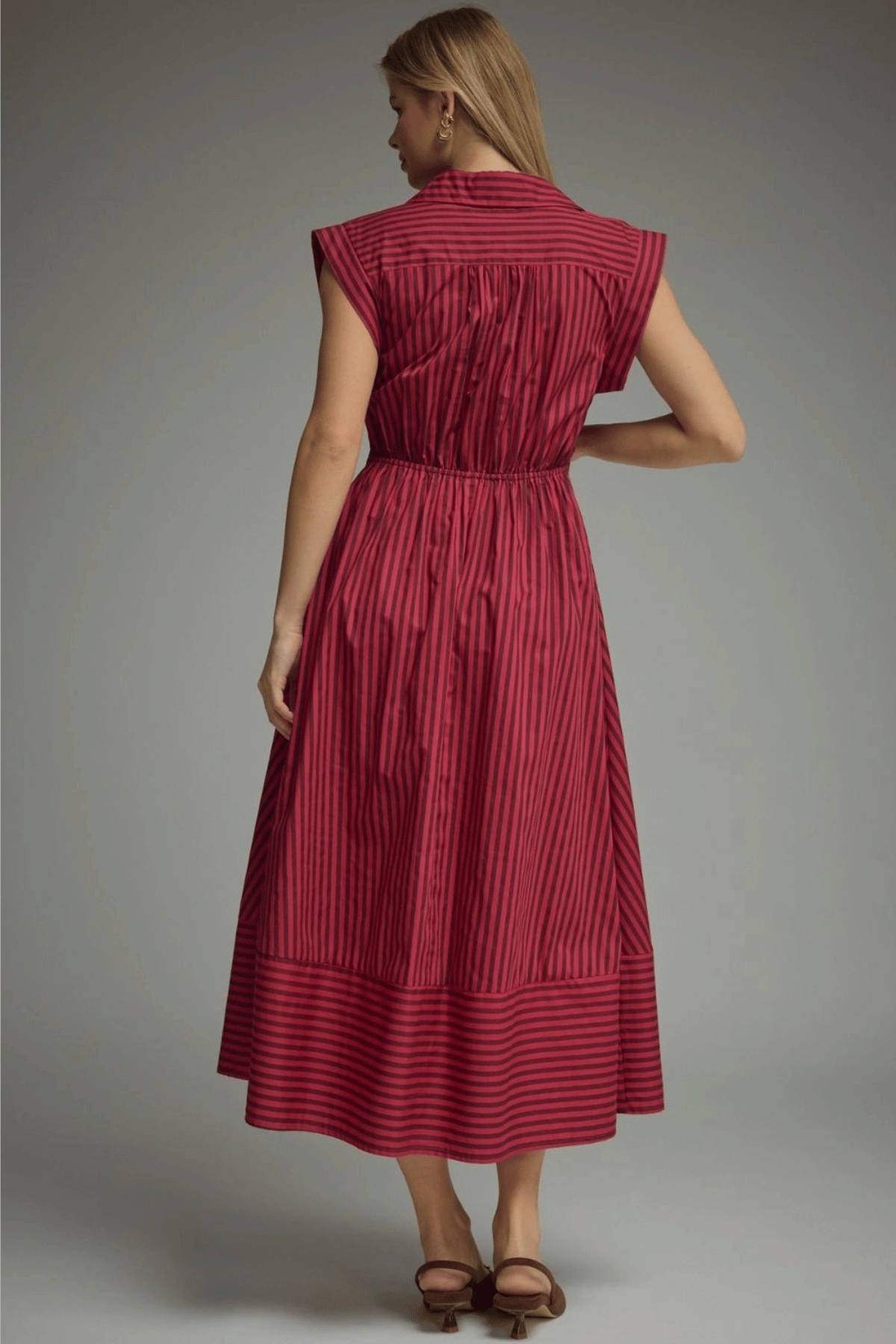 Marlo Dress Claret Stripe