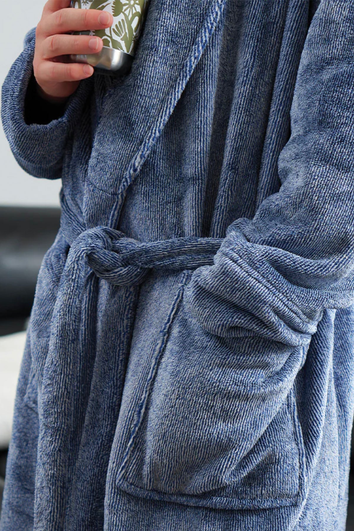 Men's Bath Robe Navy Marle