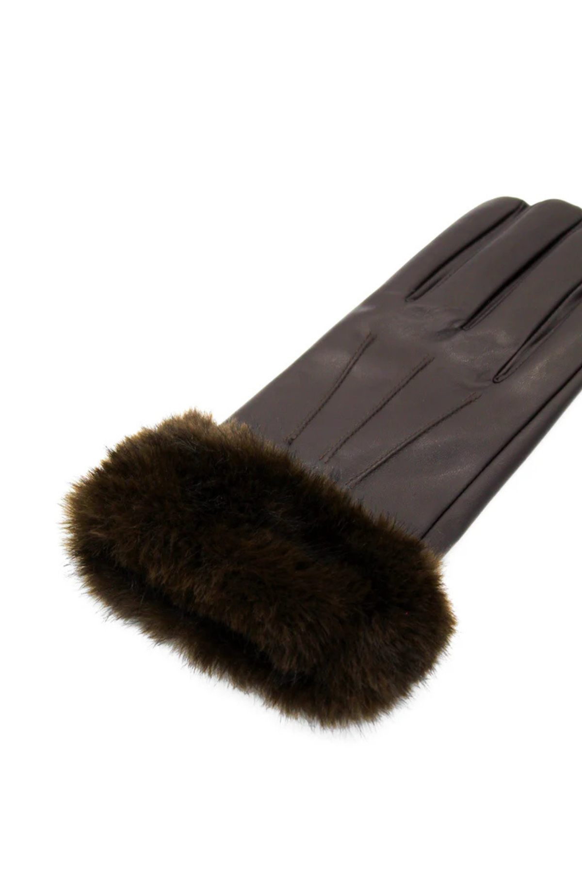 Gia Faux Leather Gloves Chocolate