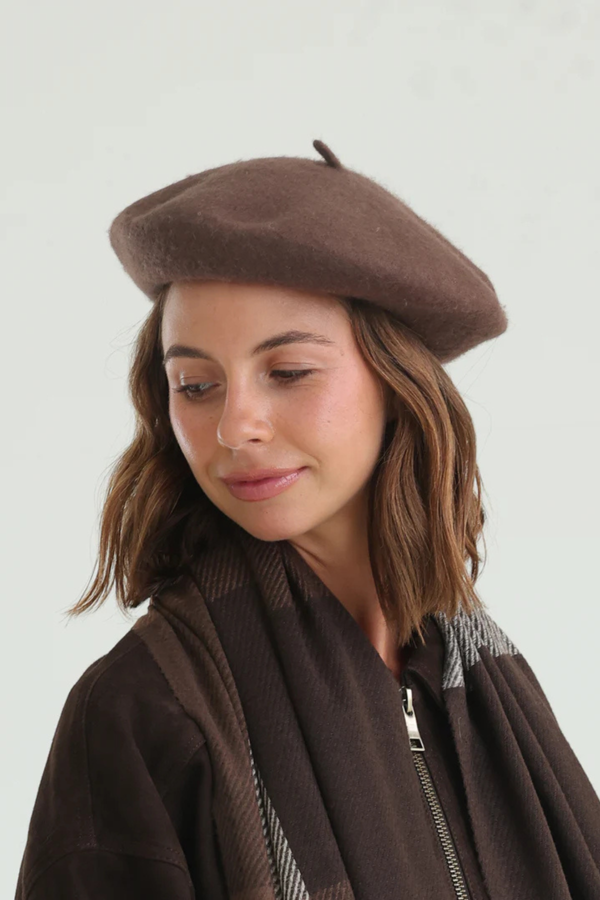 Lisa Wool Beret Chocolate