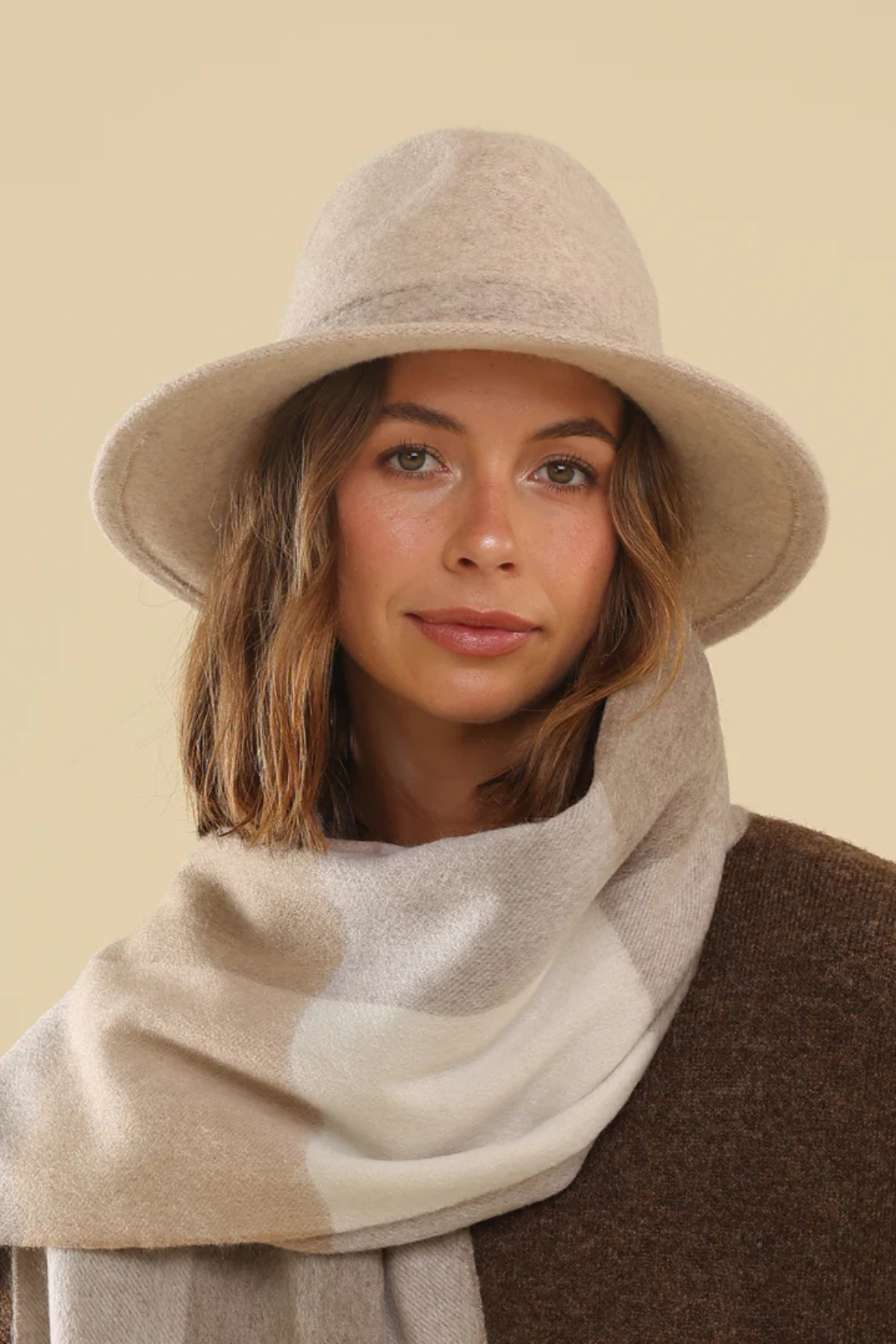 Mary Wool Fedora Beige