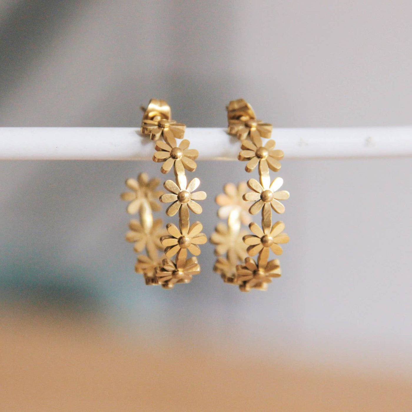 Flower Hoop Earring