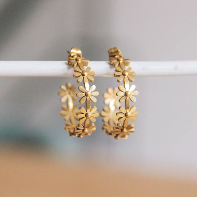 Flower Hoop Earring